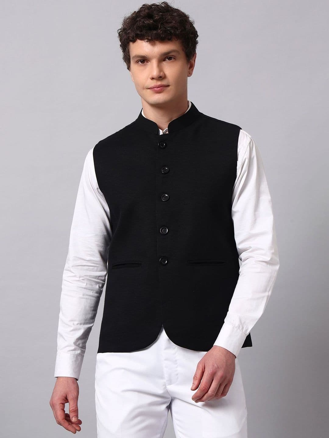 NATURE CRAFT Woven Nehru Jackets - view 1