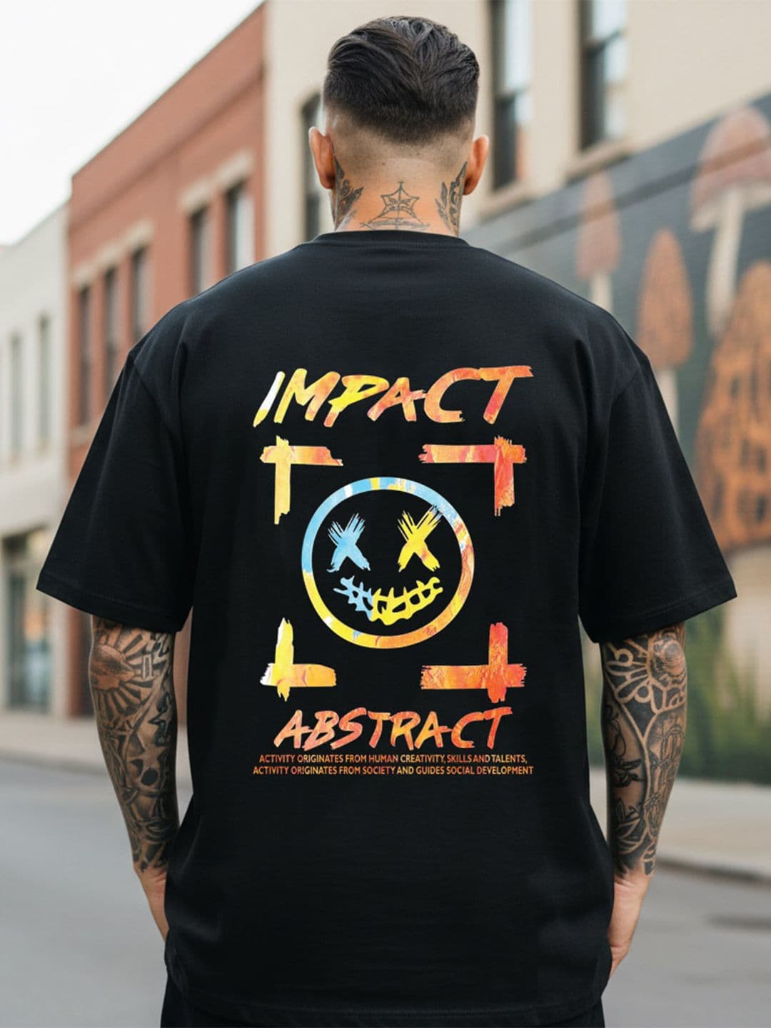 LONDON STREETS Men Printed Drop-Shoulder Sleeves T-shirt - view 1
