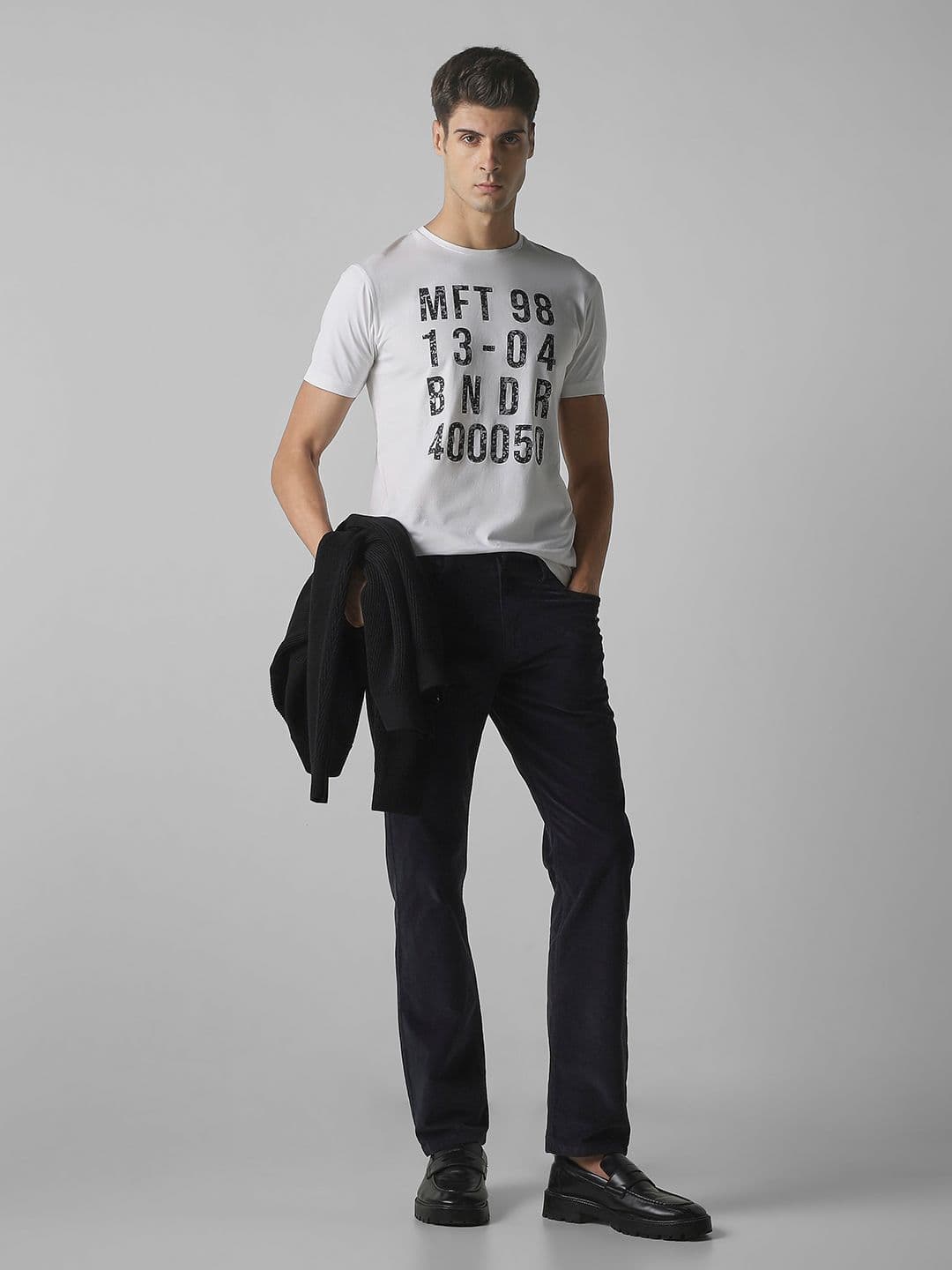 Mufti Slim Fit Typography Printed Cotton Casual T-shirt - view 1