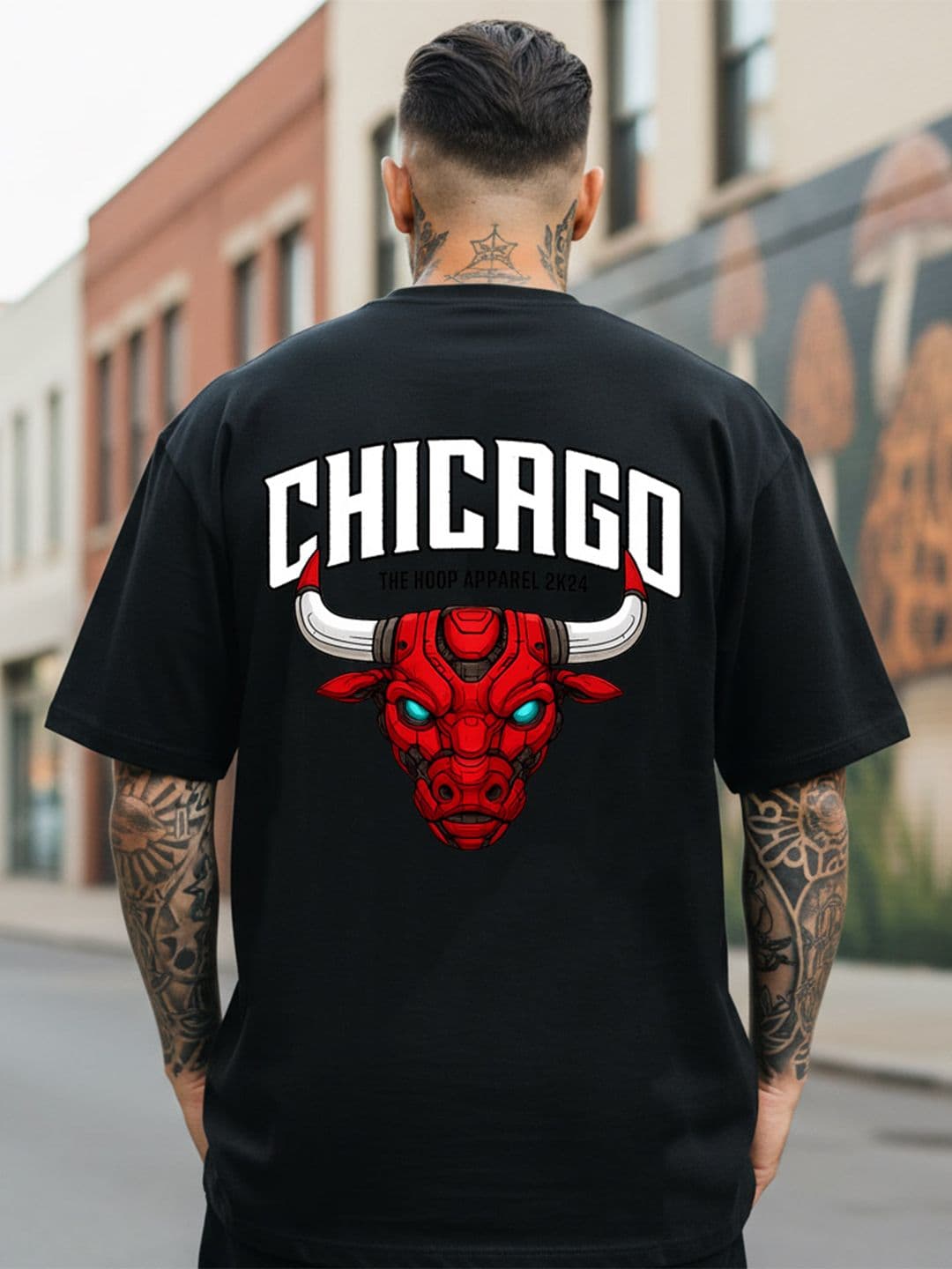LONDON STREETS Men Chicago Bulls Printed Drop-Shoulder Sleeves T-shirt - view 1
