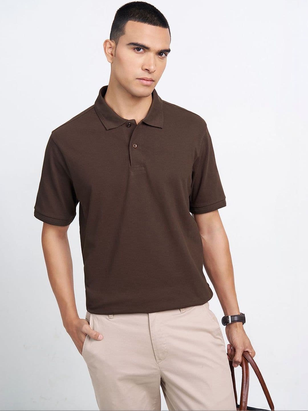 Peregrine by Pantaloons Men Polo Collar T-shirt - view 1