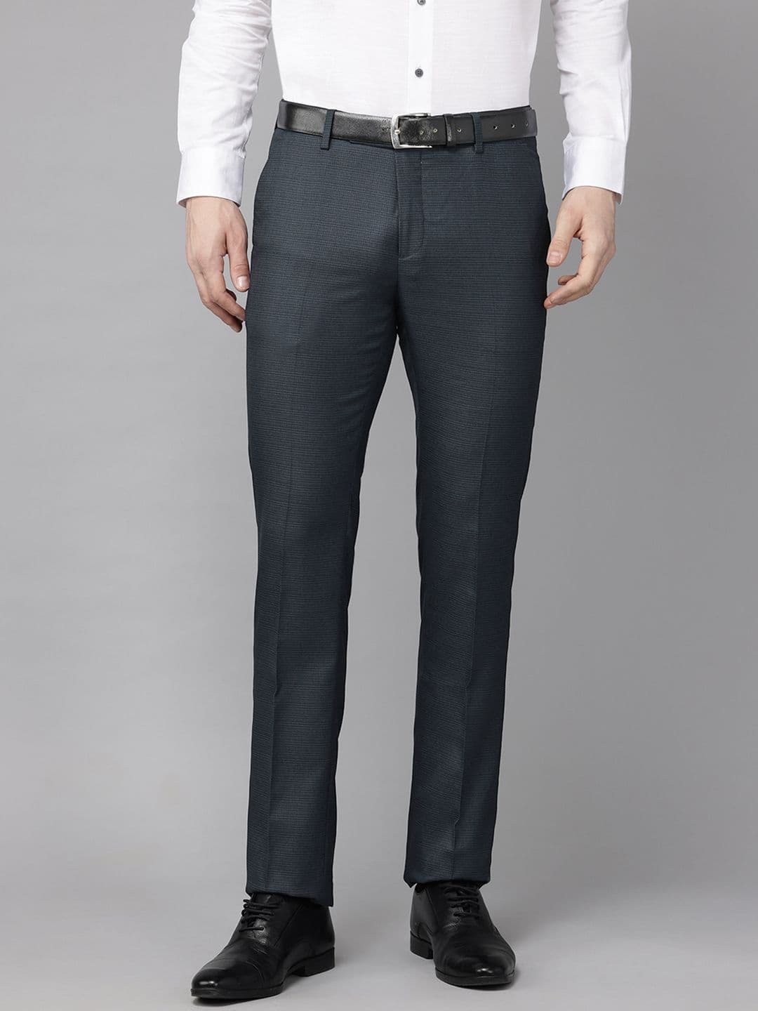 Arrow Men Checked Self Design Tailored Fit Formal Trousers - view 1