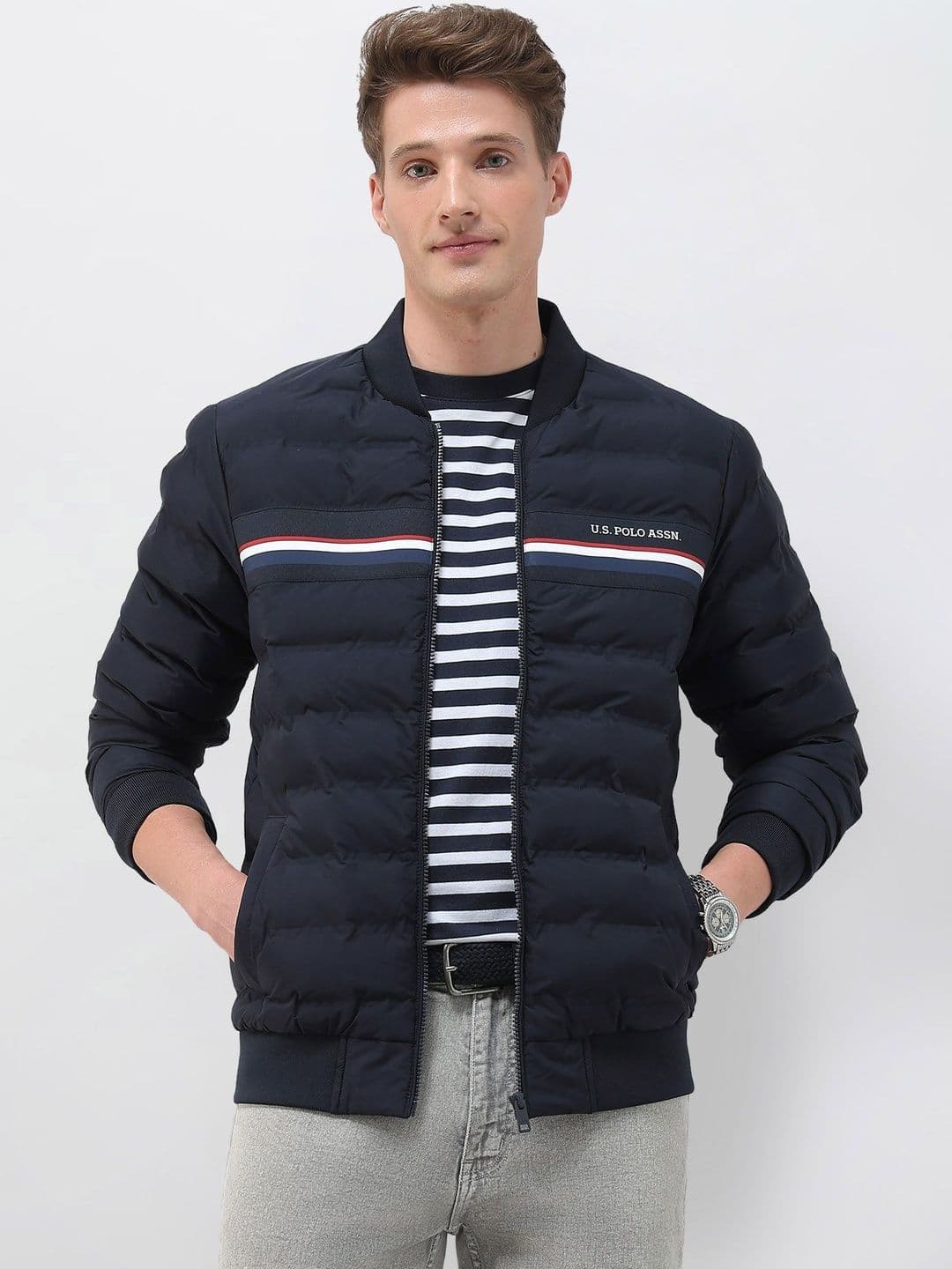 U.S. Polo Assn. Men Brand Logo Lightweight Puffer Jacket - view 1