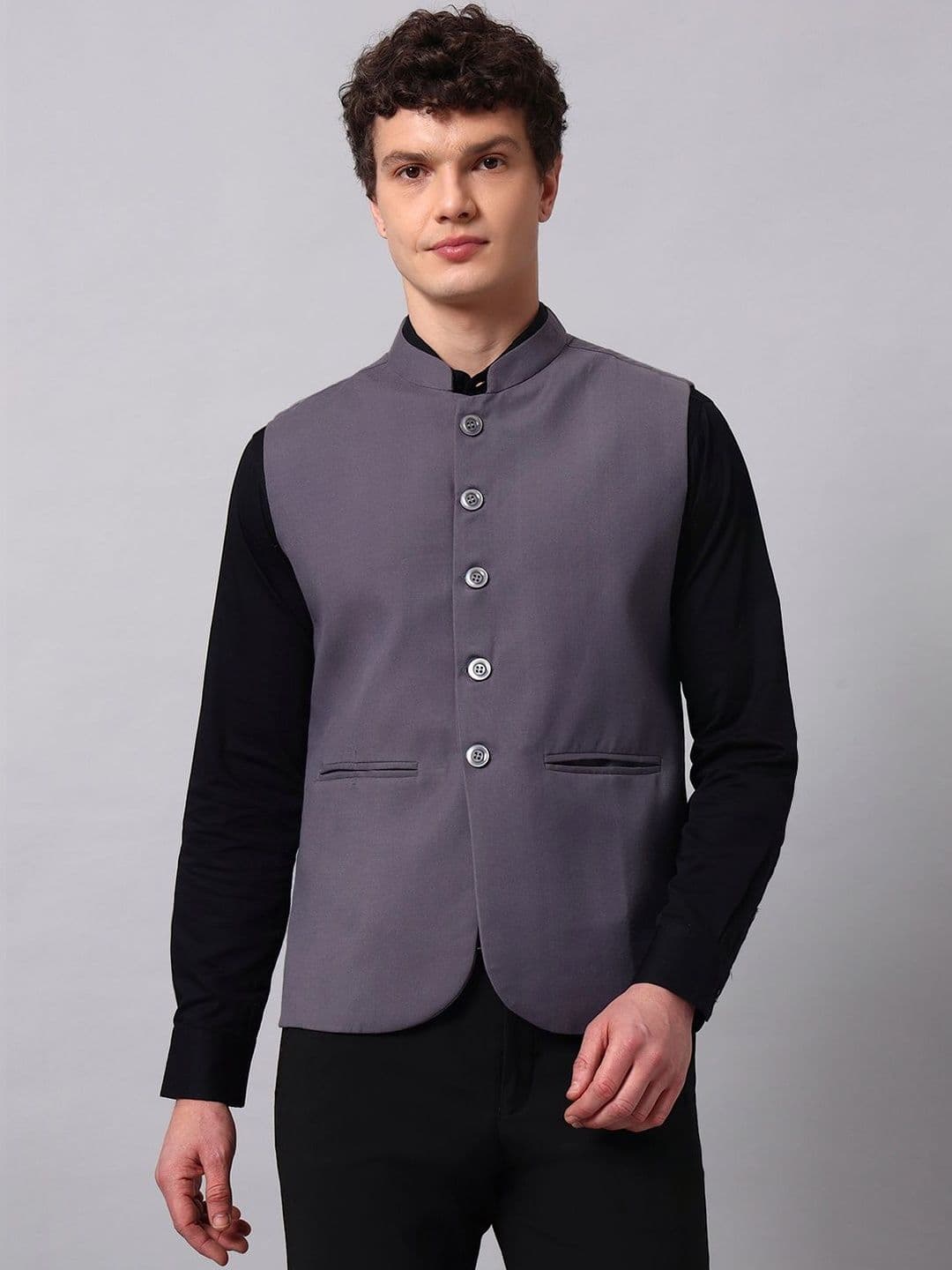 NATURE CRAFT Woven Nehru Jackets - view 1