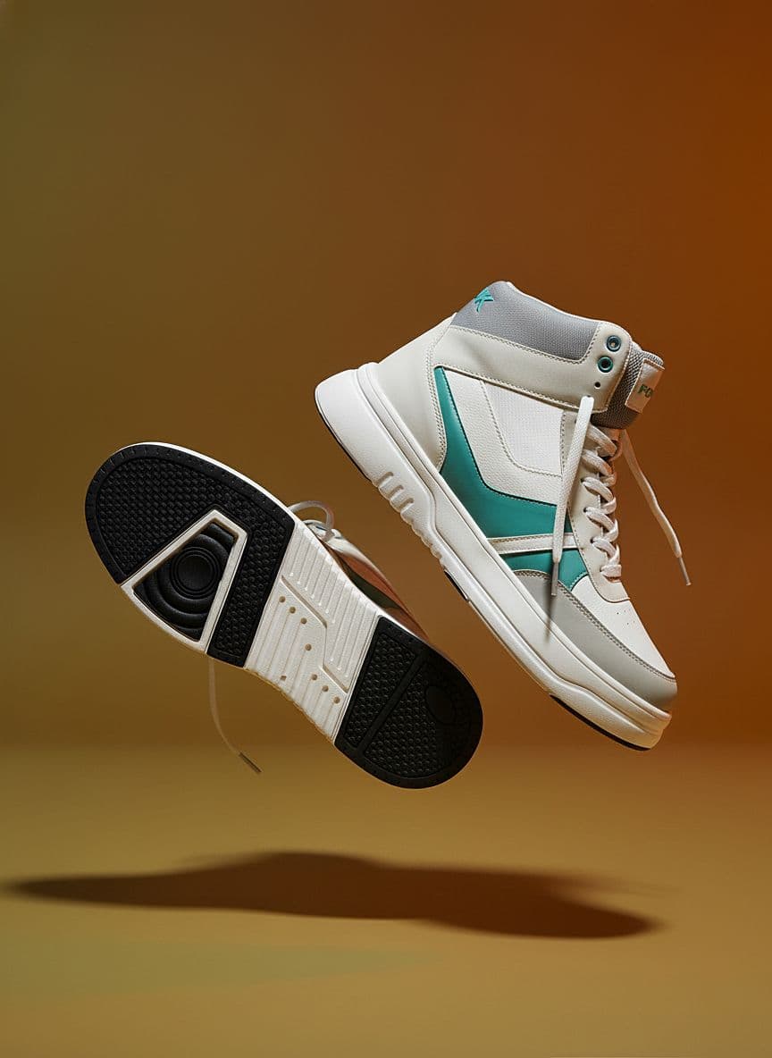 FCUK Men Colourblocked Perforated Mid-Top Sneakers - view 1