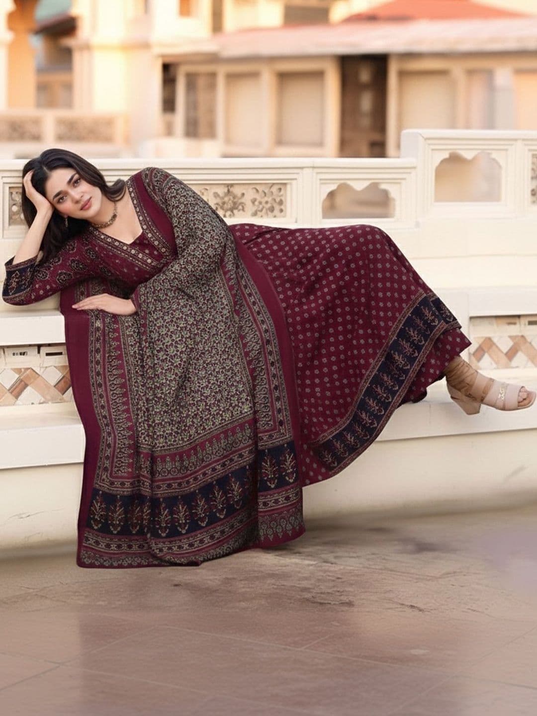 SZN Women Ethnic Motifs Printed Regular Kurta with Palazzos & With Dupatta - view 1