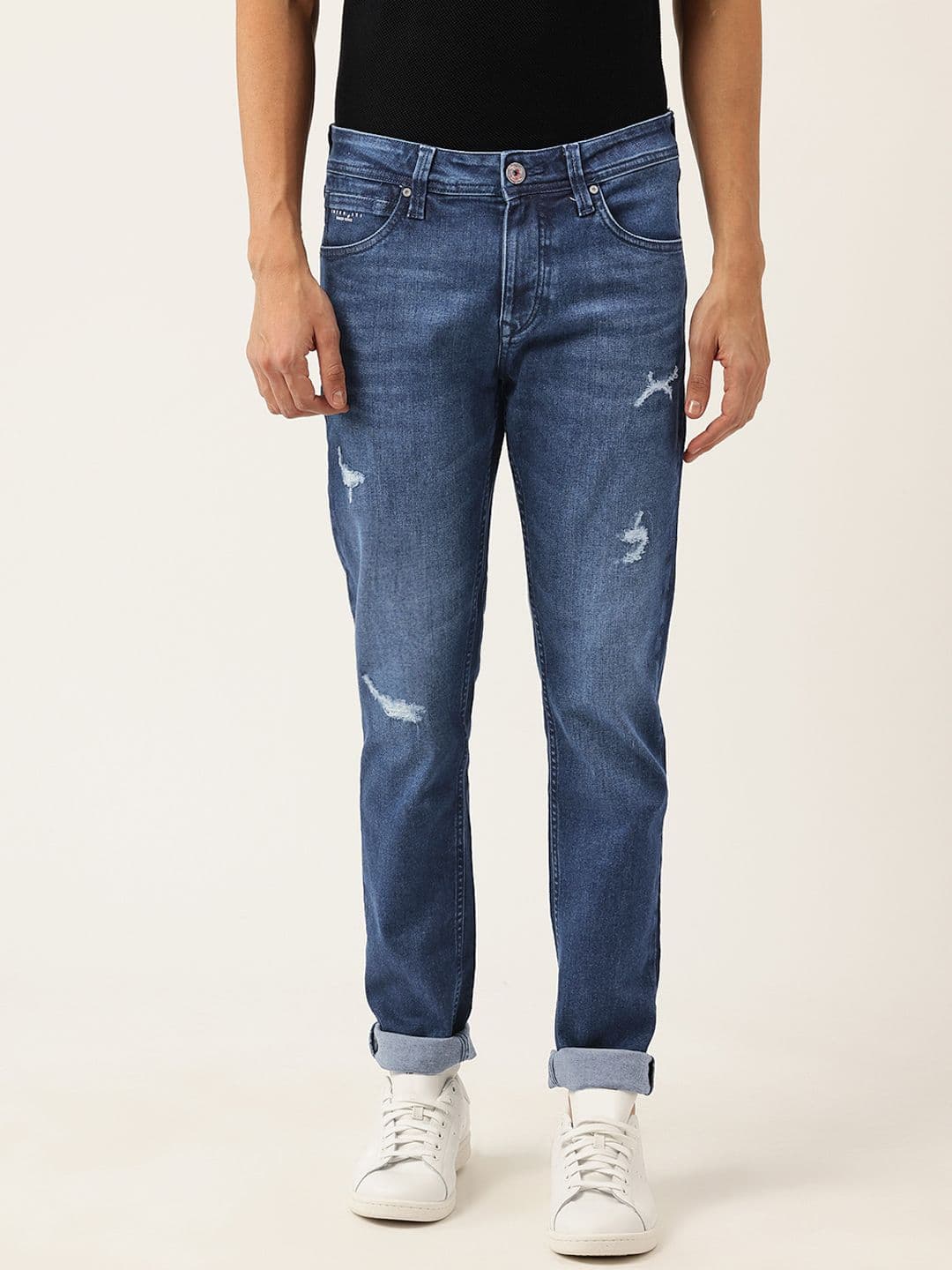 Integriti Men Smart Skinny Fit Low Distress Light Fade Stretchable Jeans - view 1