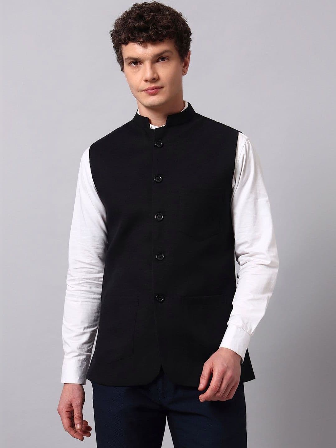 NATURE CRAFT Woven Nehru Jackets - view 1