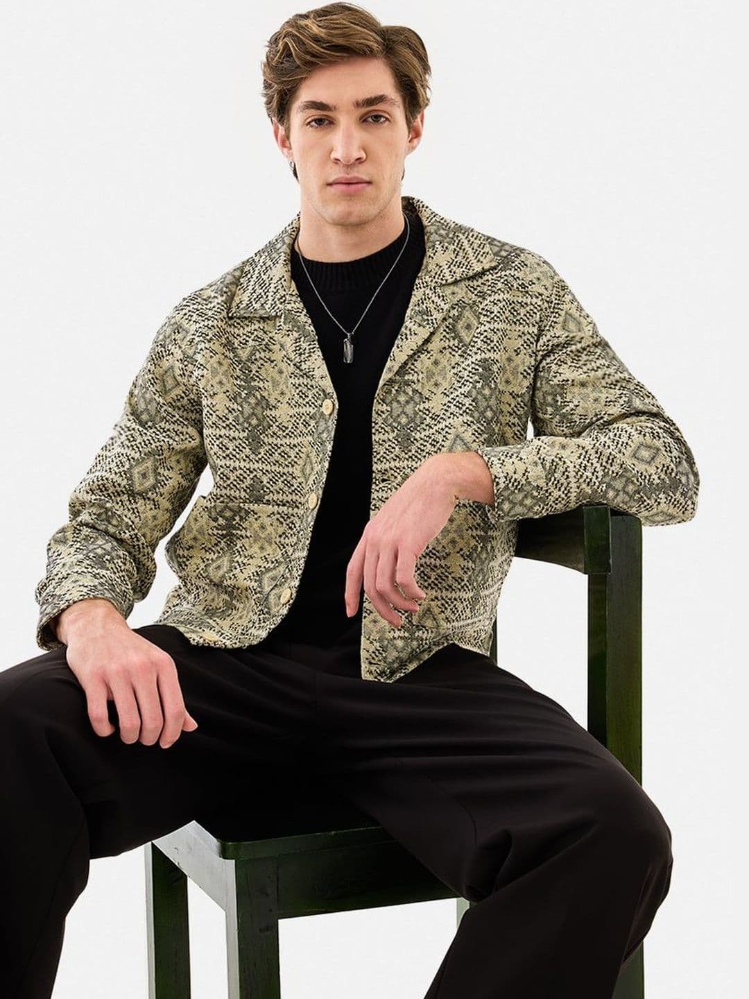 Snitch Beige Geometric Jacket - view 1