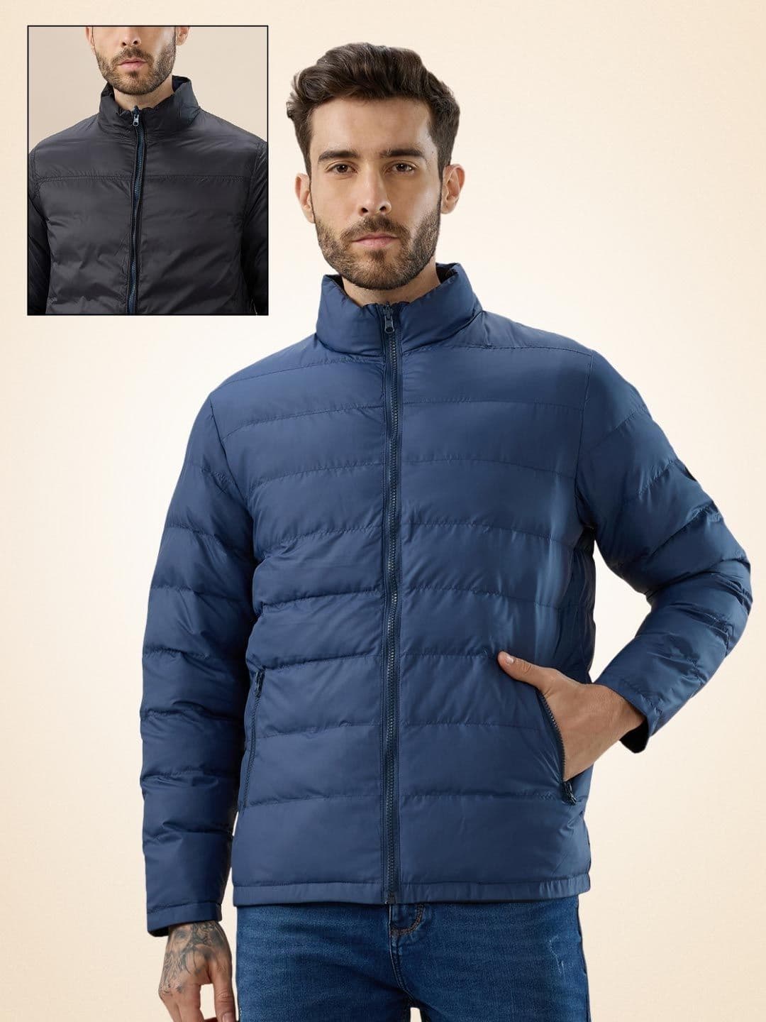 Status Quo Men Reversible Puffer Jacket - view 1