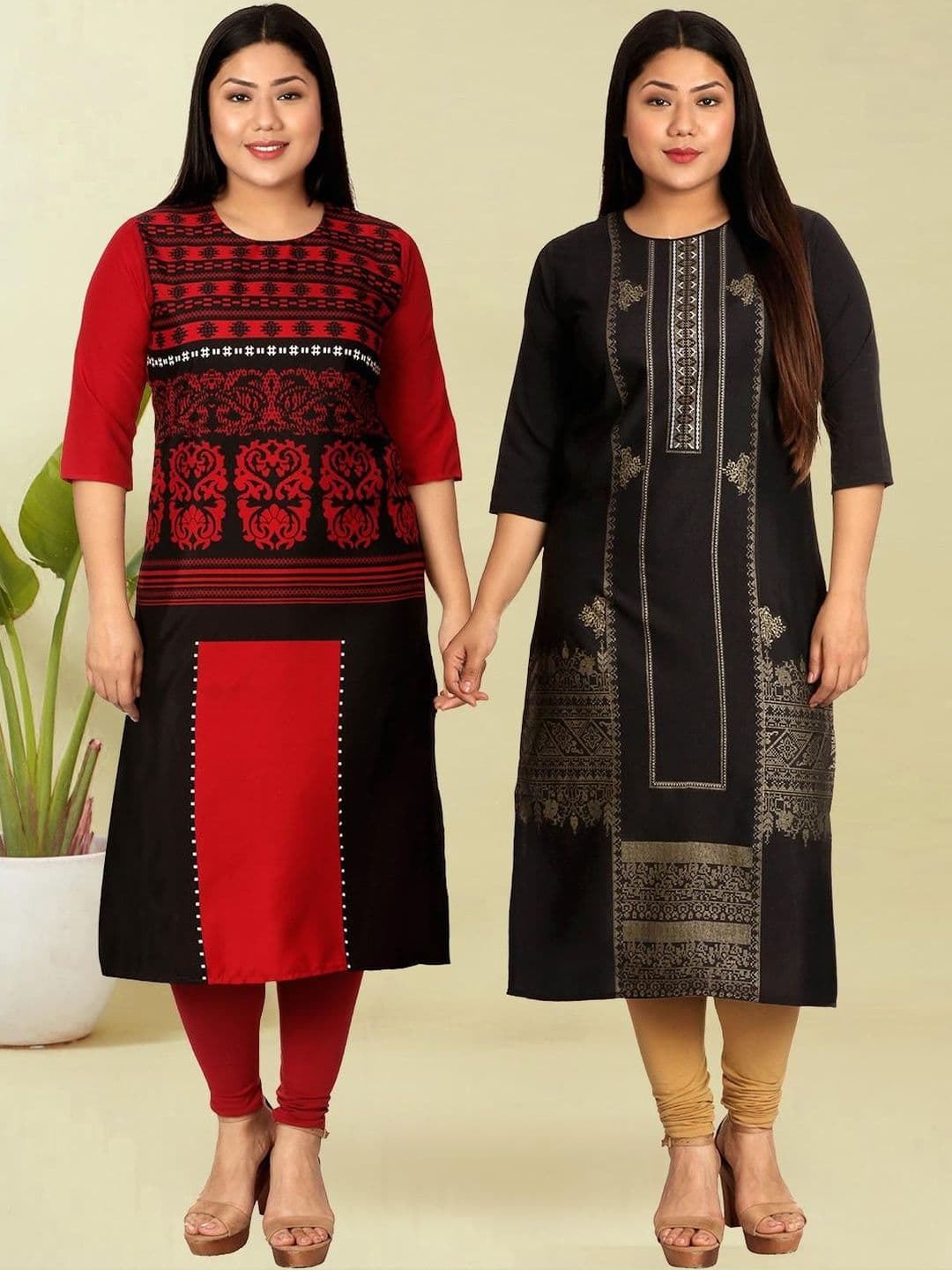 popmantra Women Ethnic Motifs Printed Crepe Kurta - view 1
