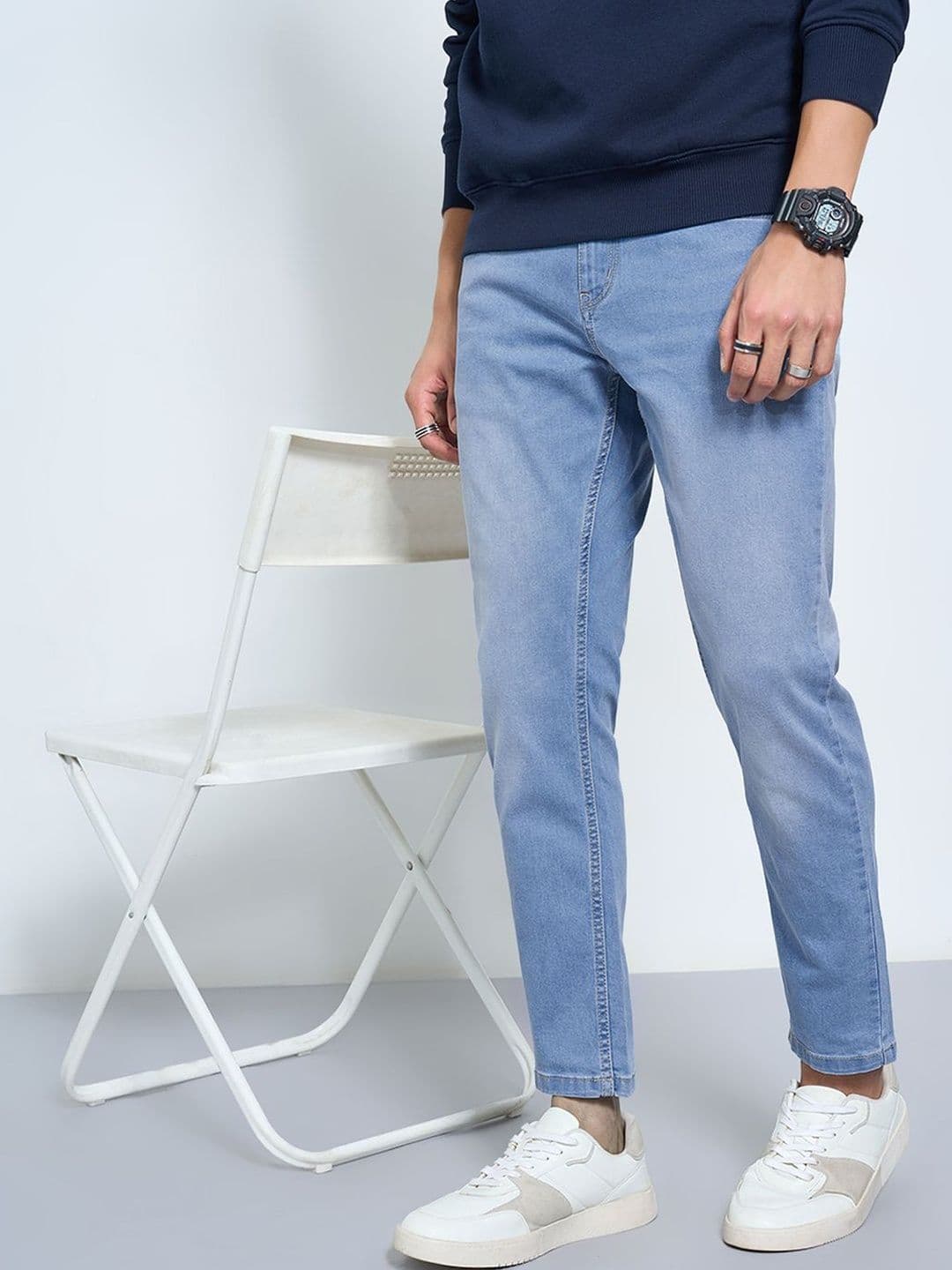 SF JEANS by Pantaloons Men Slim Fit Mid-Rise Light Fade Jeans - view 1