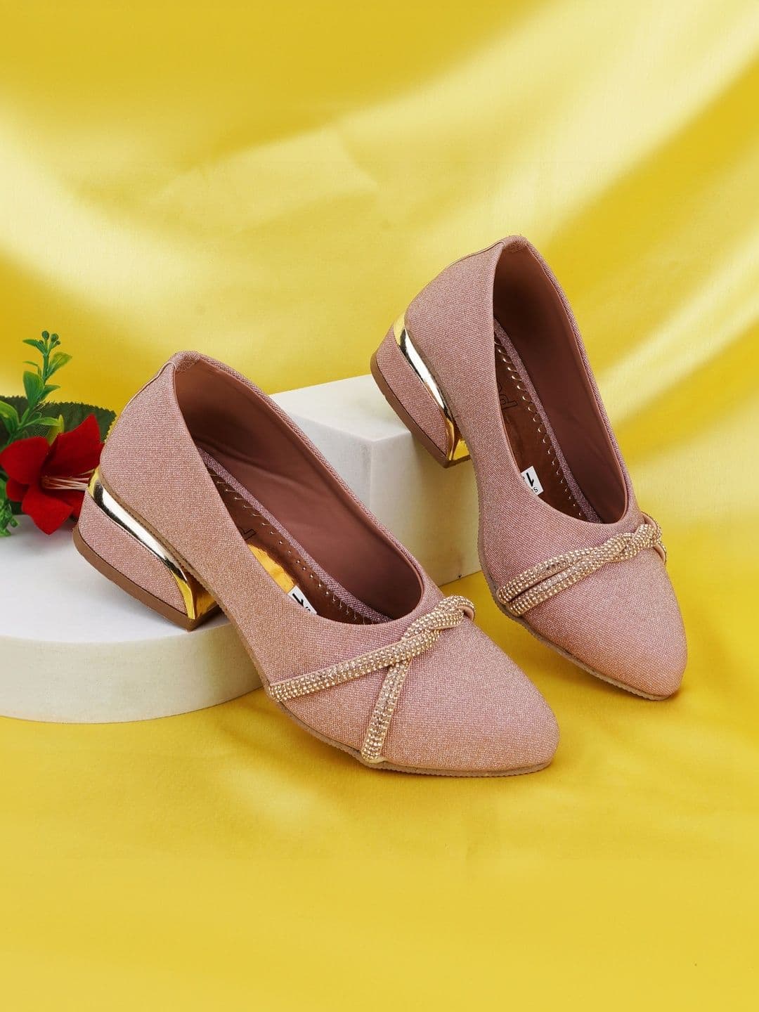 LMG Lifestyle Girls Textured Party Block Pumps - view 1