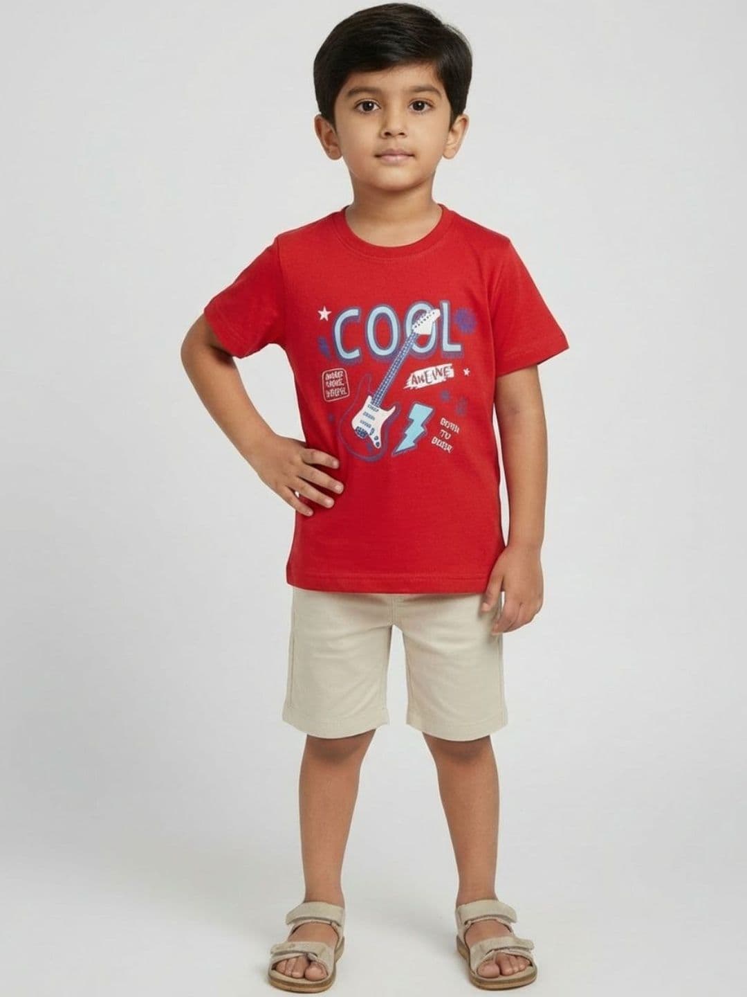 YK Boys Typography Printed Cotton T-shirt - view 1