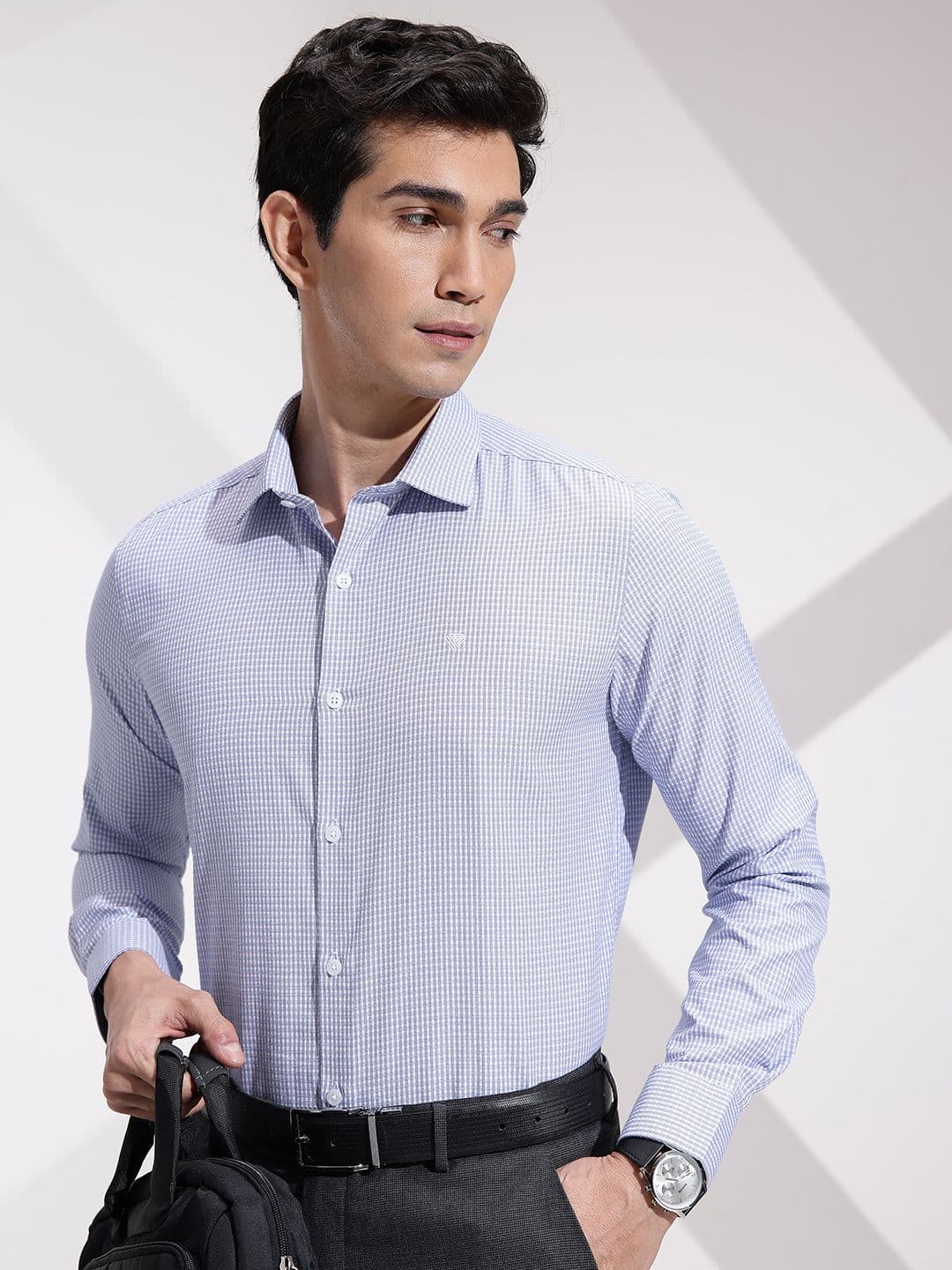 INVICTUS Slim Fit Micro Checks Formal Shirt - view 1