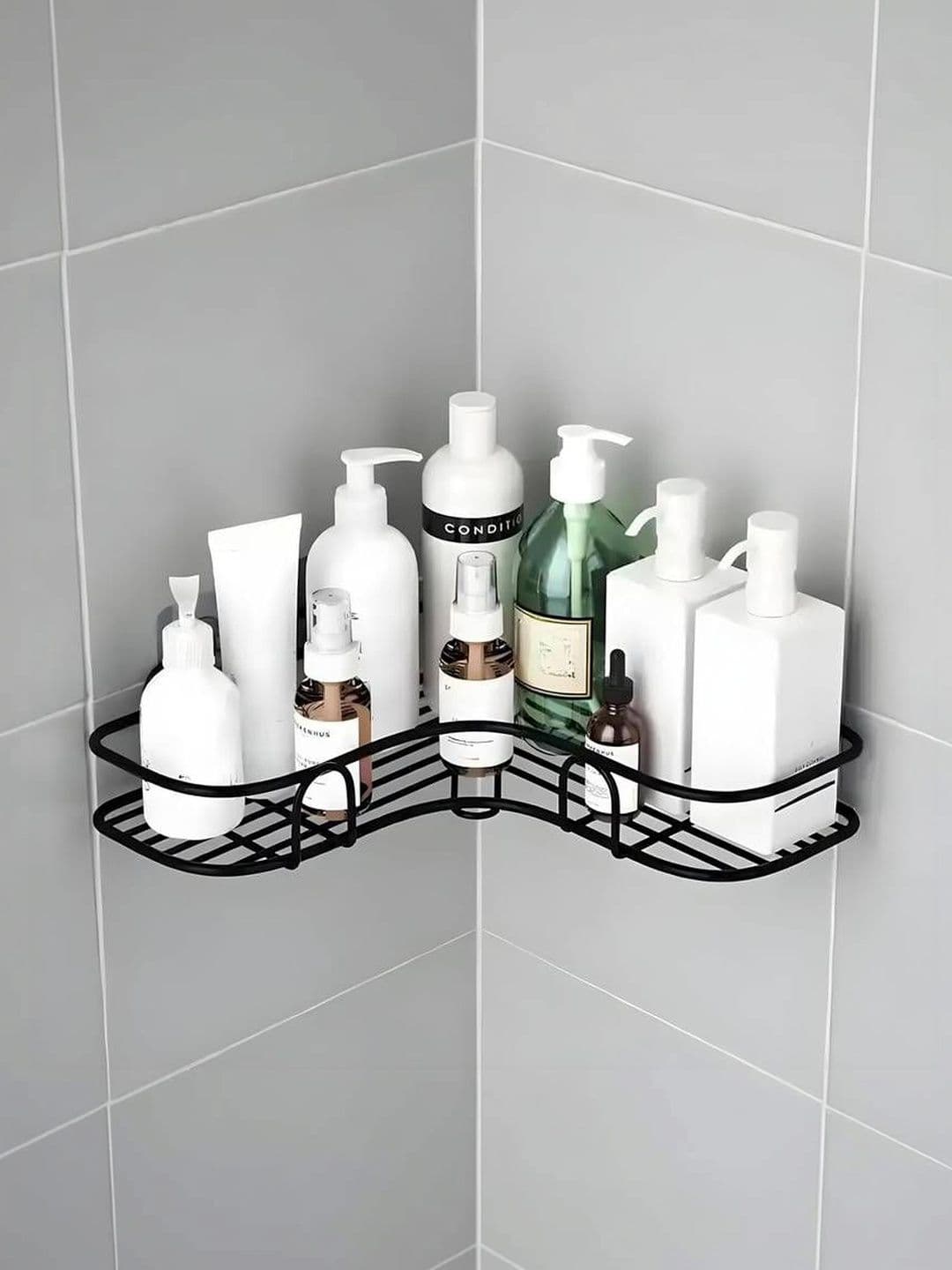 GLOXY Black & Black Solid Stainless Steel Bathroom Caddy - view 1