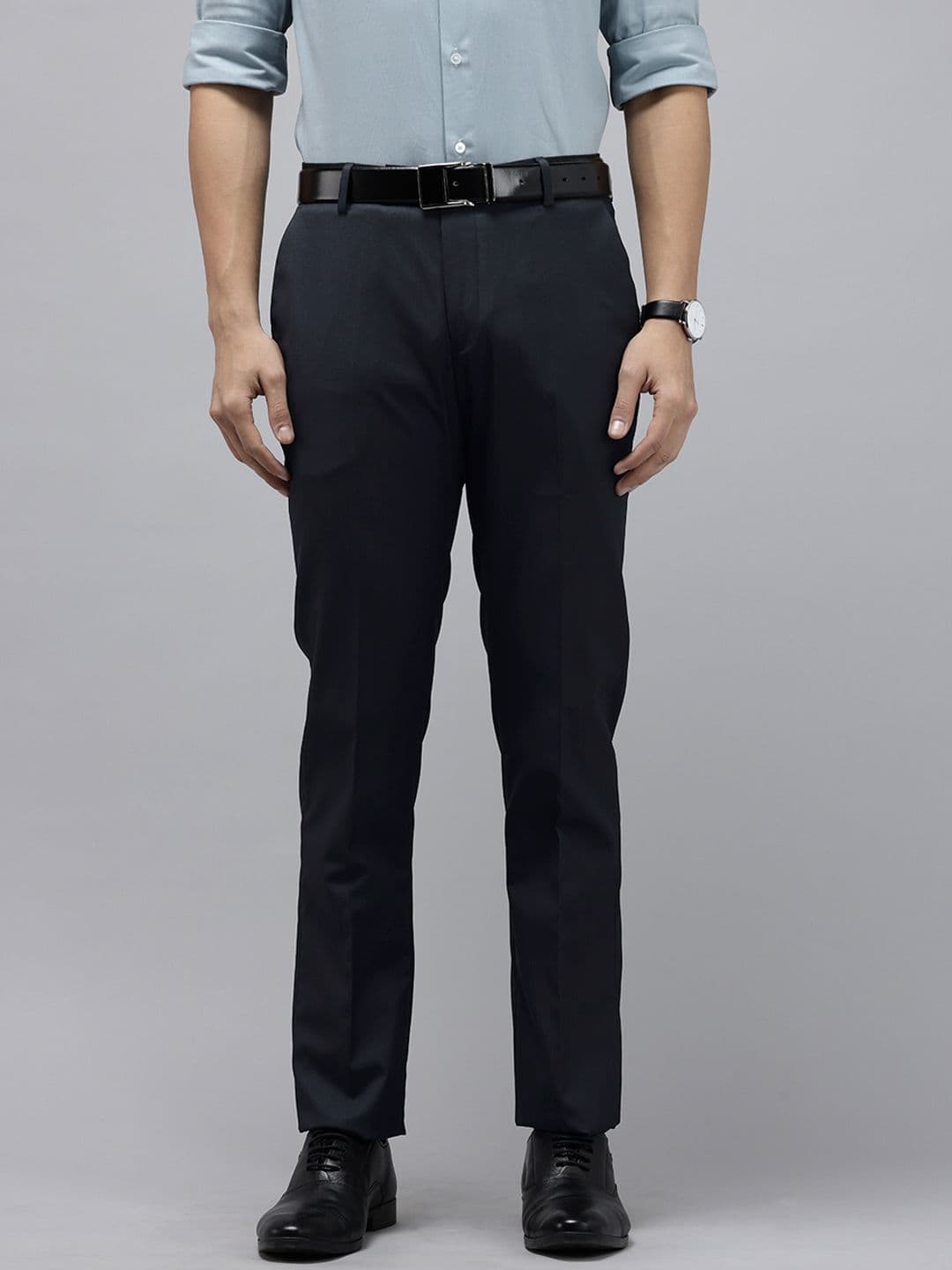Arrow Men Tapered Fit Self Design Textured Formal Trousers - view 1