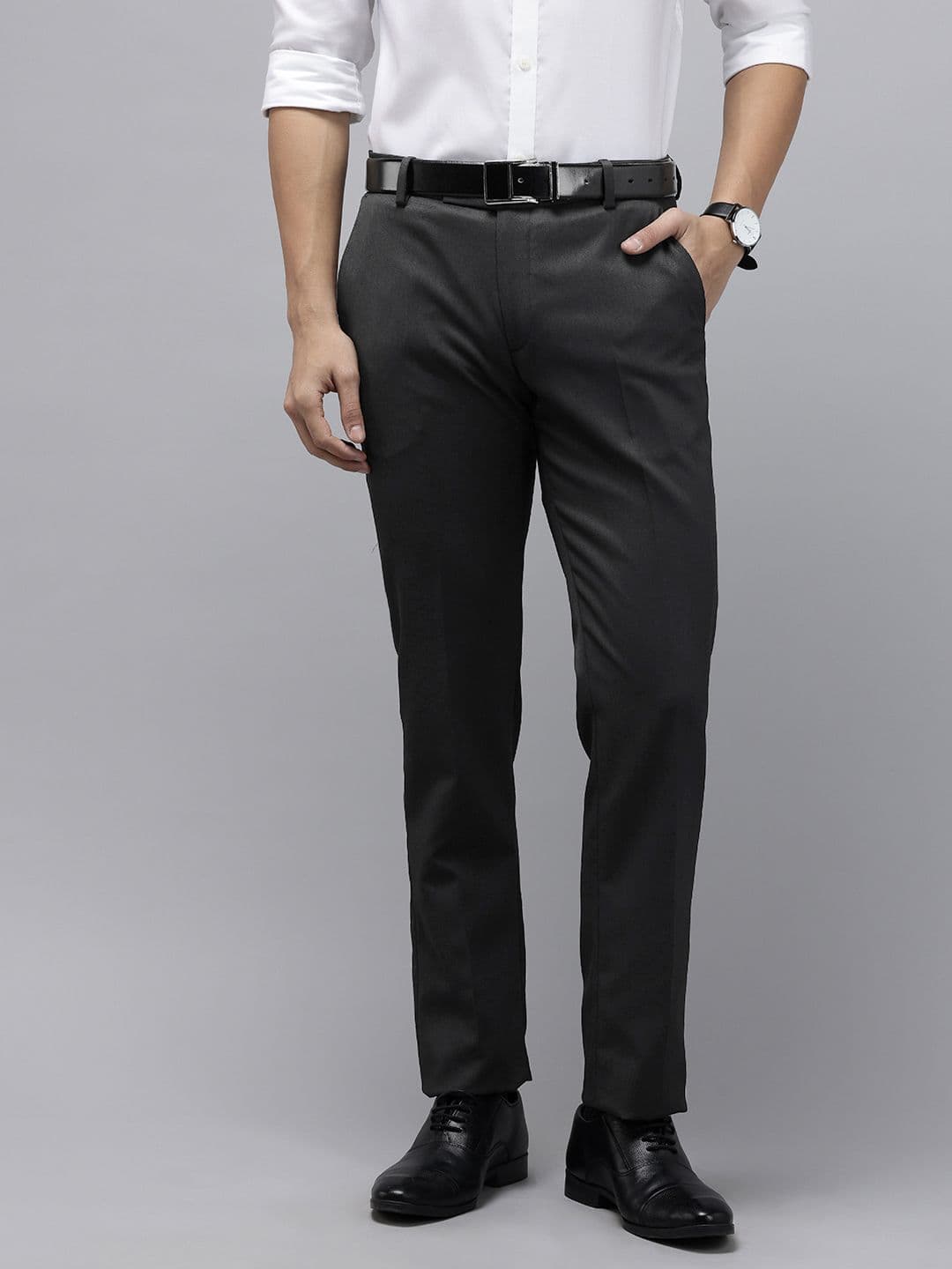 Arrow Men Self-Design Hudson Tailored Fit Formal Trousers - view 1