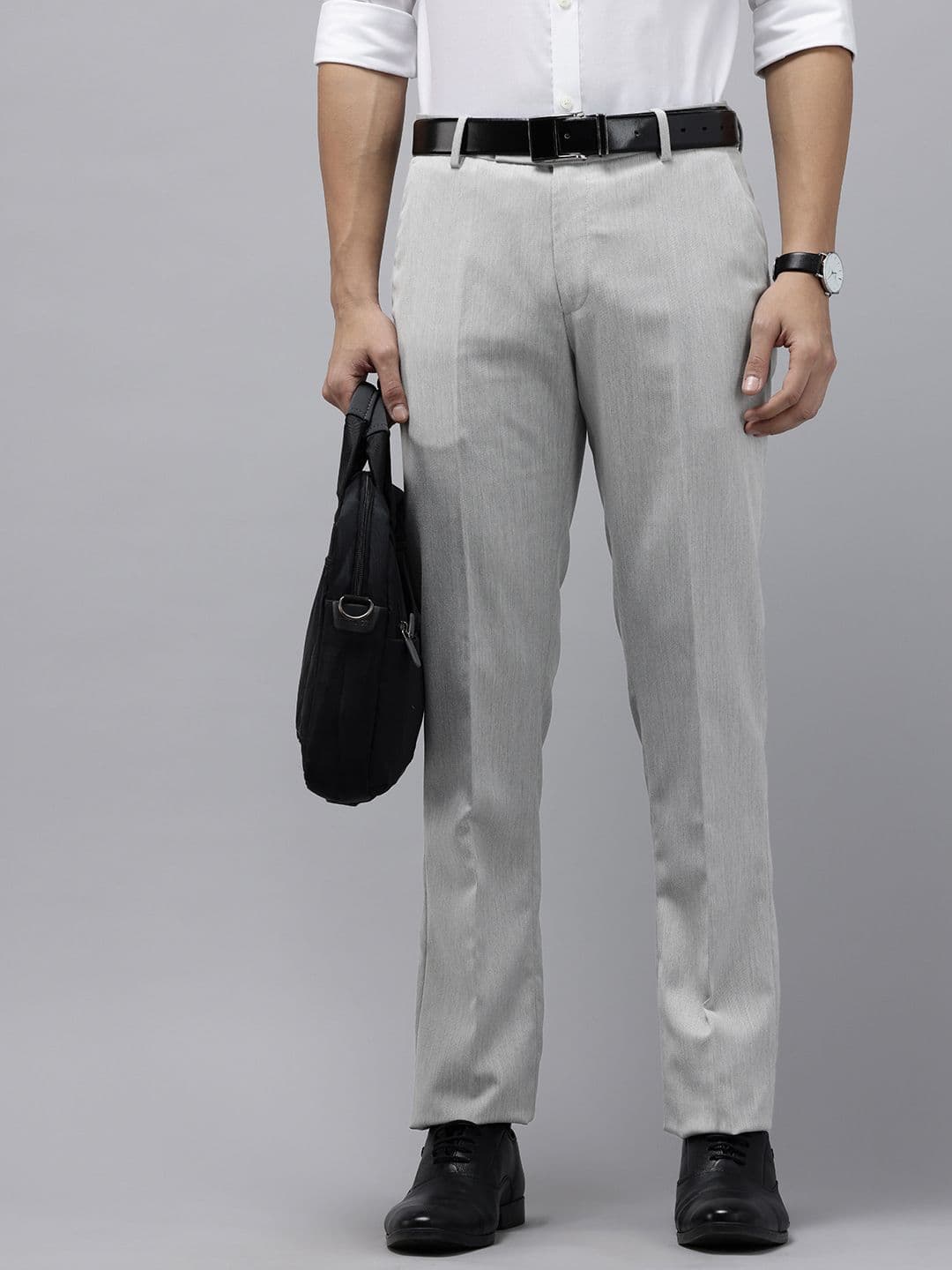 Arrow Men Self-Design Hudson Tailored Fit Formal Trousers - view 1