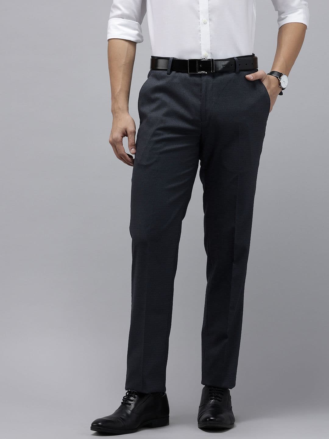 Arrow Men Striped Hudson Tailored Fit Formal Trousers - view 1