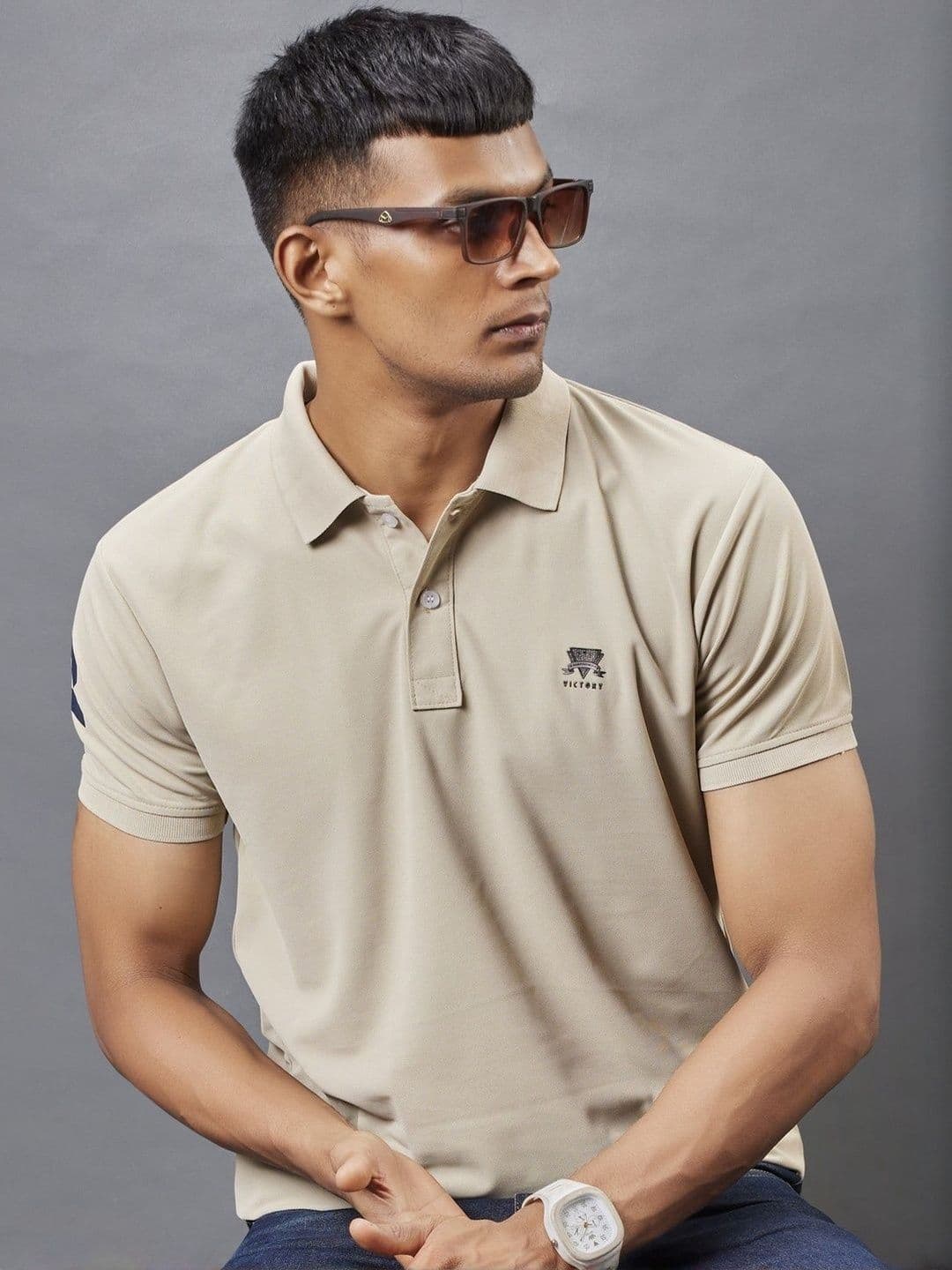 3BROS Men Brand Logo Polo Collar T-shirt - view 1