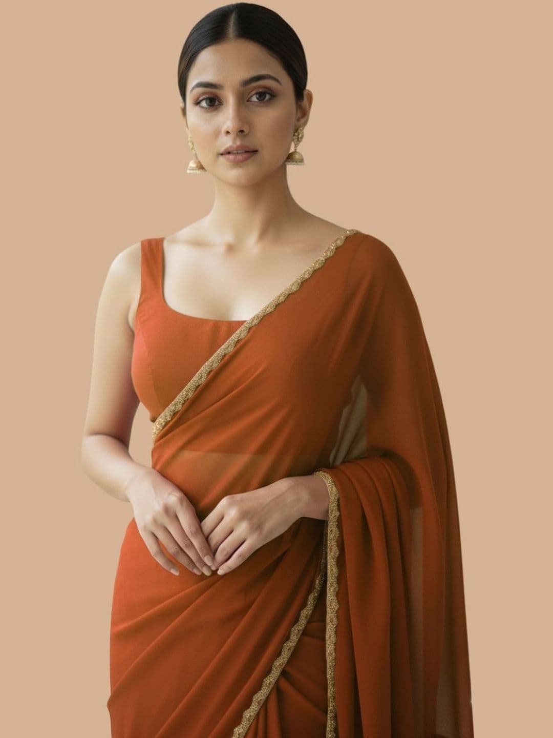 VEMEZ Beads and Stones Silk Blend Heavy Work Bomkai silk Saree - view 1