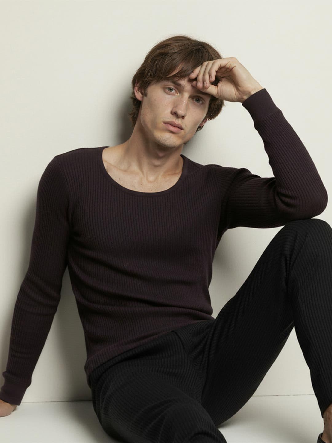 DAMENSCH Men Ribbed Round Neck Long Sleeve Thermal Top - view 1