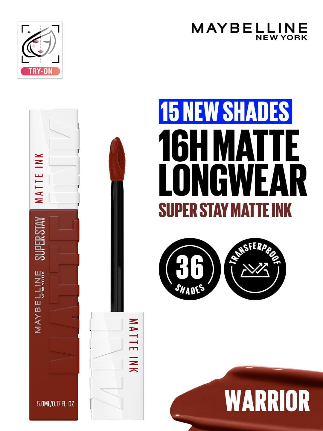 Maybelline New York Superstay Matte Ink Matte Liquid Lipstick 5ml - Warrior - view 1