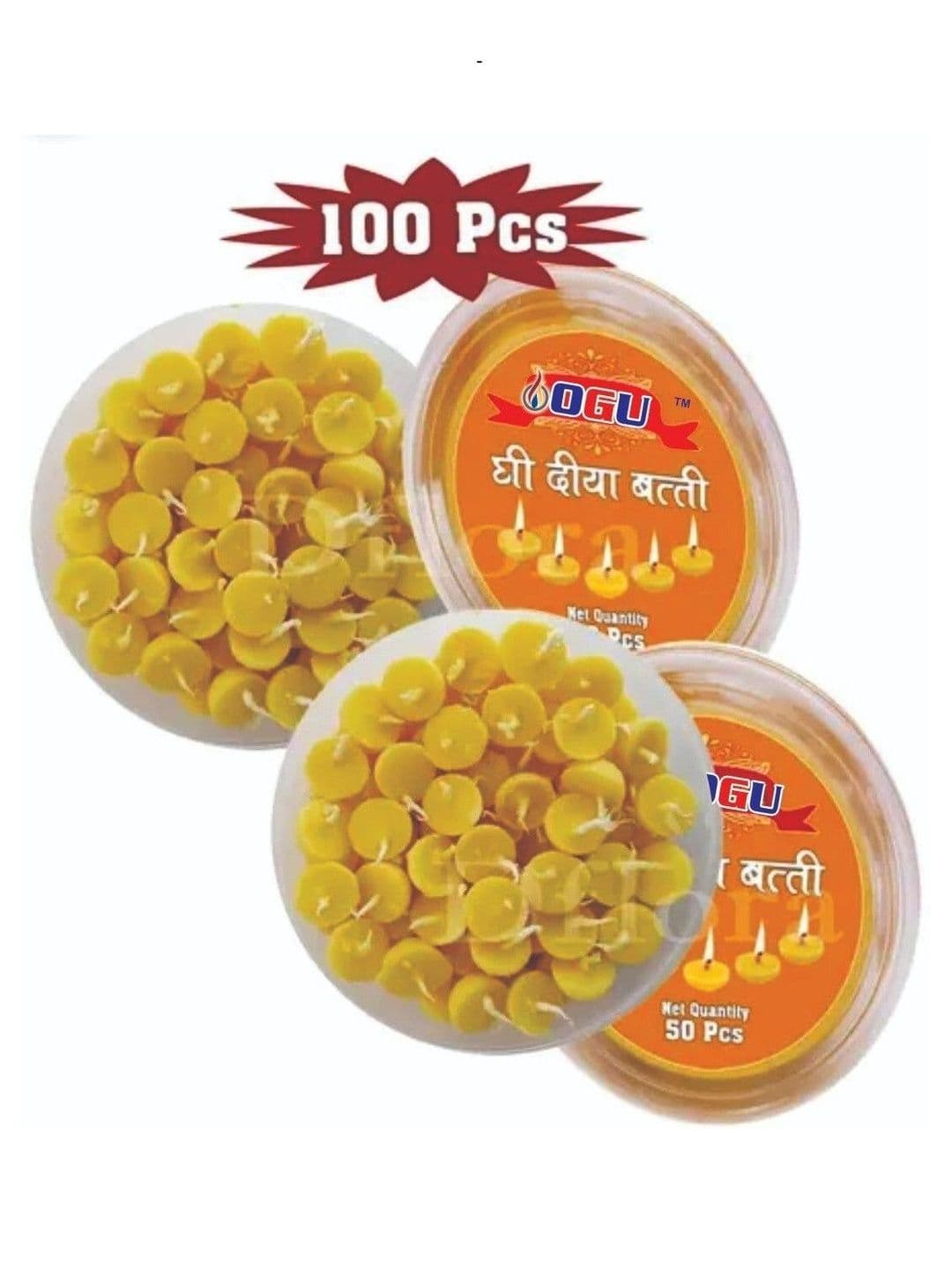 OGU 50-Pieces Pure Ghee Diya Batti - view 1