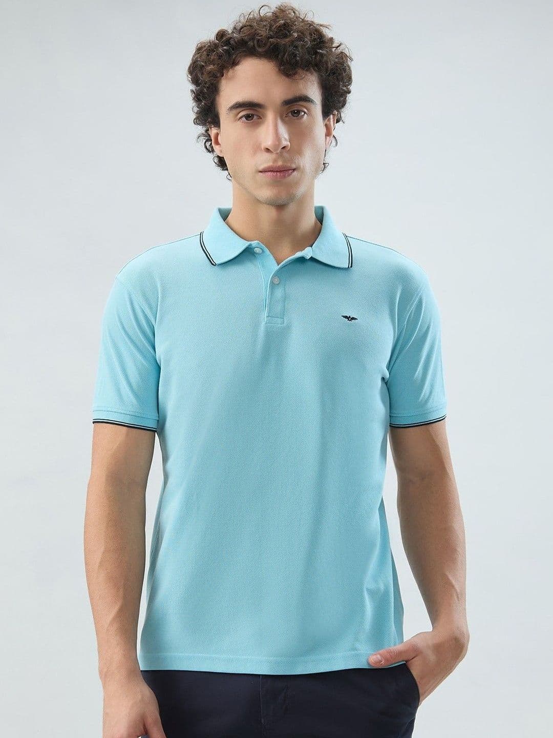 Park Avenue Men Brand Logo Polo Collar Slim Fit T-shirt - view 1