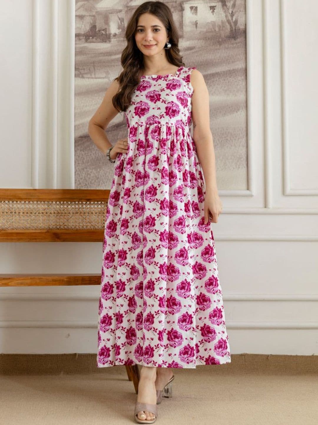 DAEVISH Floral Print A-Line Maxi Dress - view 1