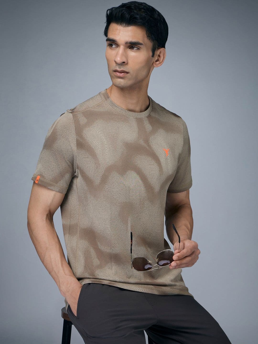 Technosport Men Printed Anti Static Slim Fit T-shirt - view 1