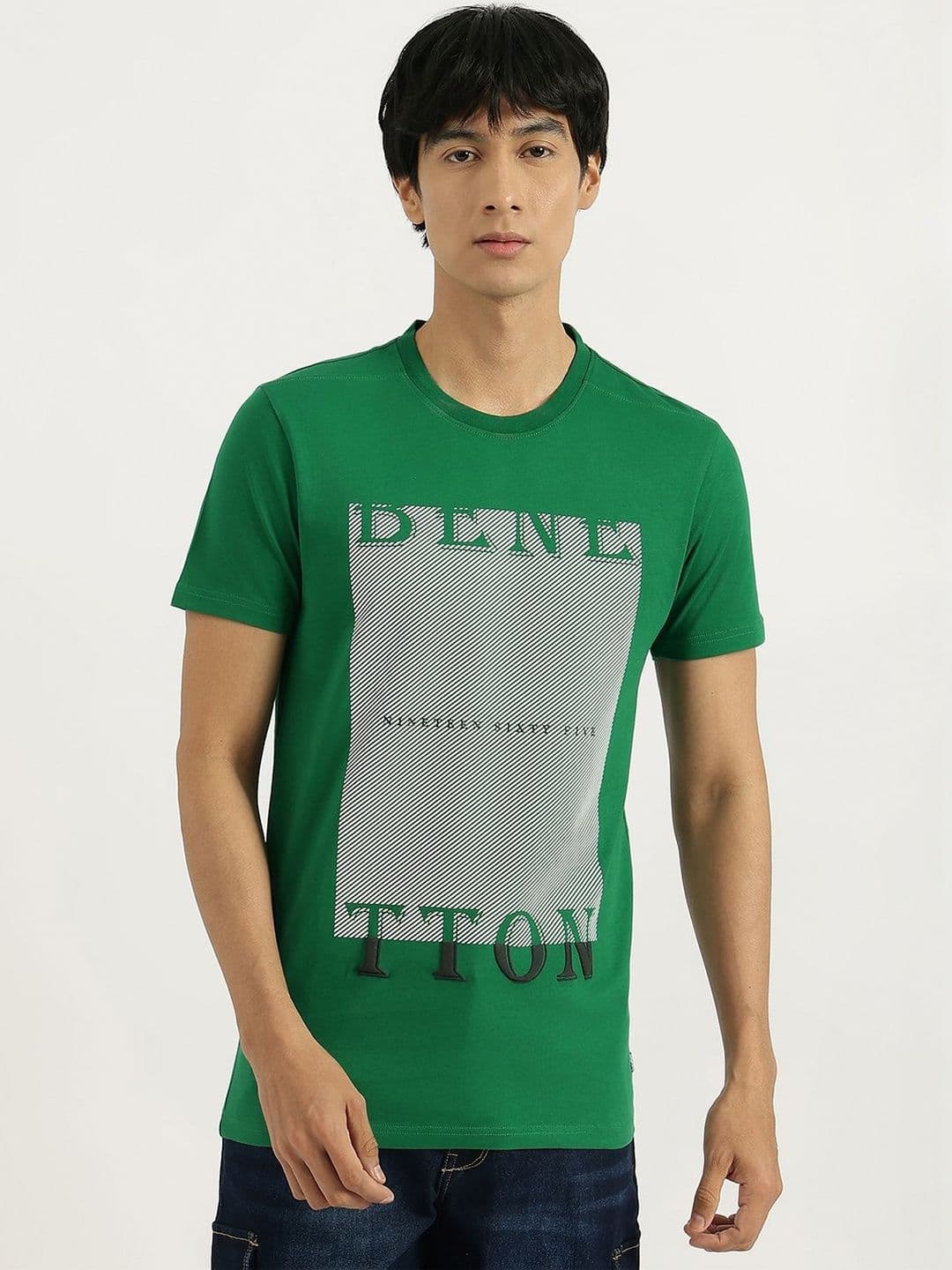 United Colors of Benetton Men Typography Printed Pure Cotton T-shirt - view 1