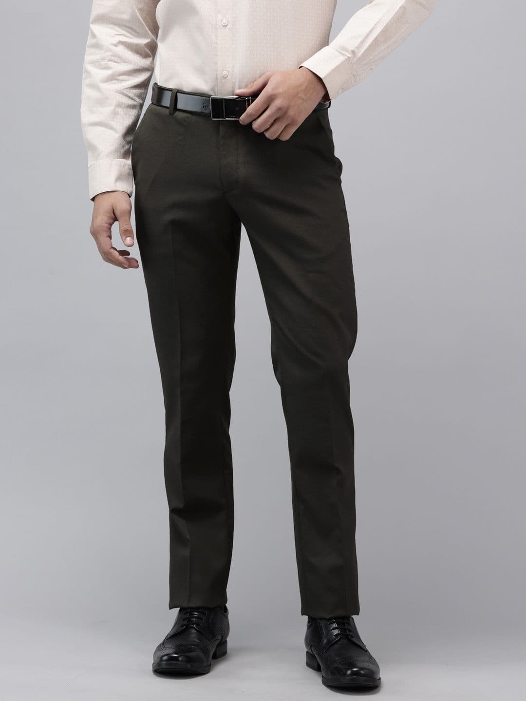 Arrow Men Hudson Tailored Fit Checked Formal Trousers - view 1