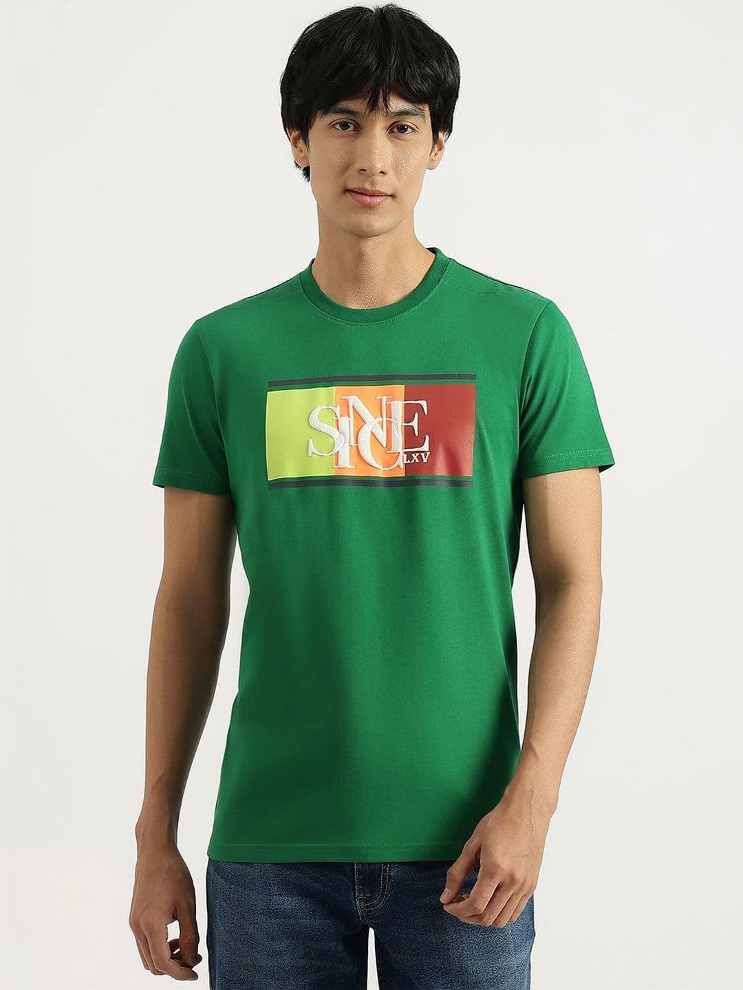 United Colors of Benetton Men Typography Printed Pure Cotton T-shirt - view 1