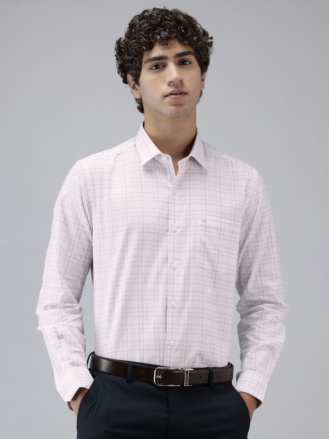 Arrow Manhattan Slim Fit Checked Pure Cotton Formal Shirt - view 1
