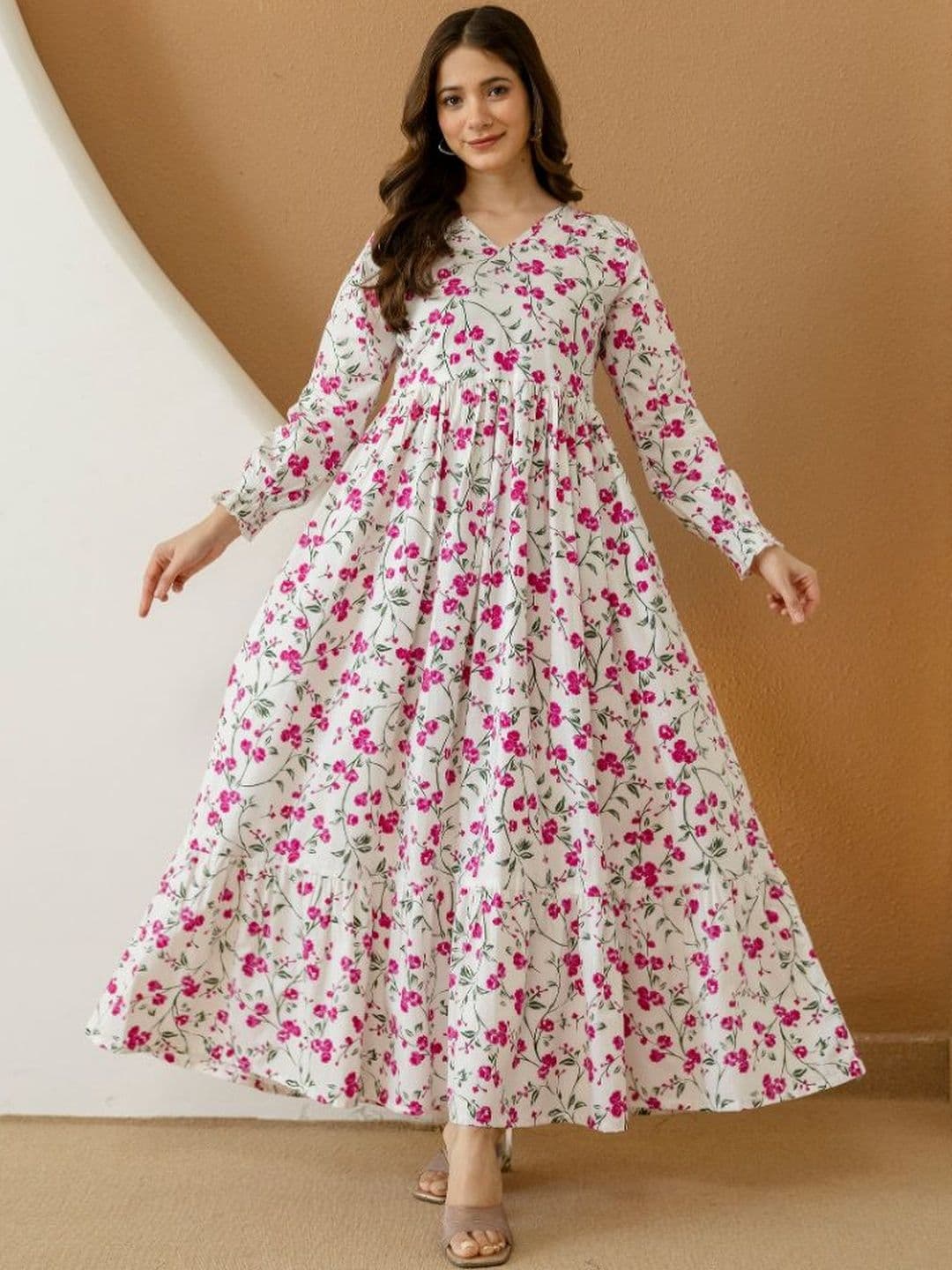 DAEVISH Floral Print Fit & Flare Maxi Dress - view 1