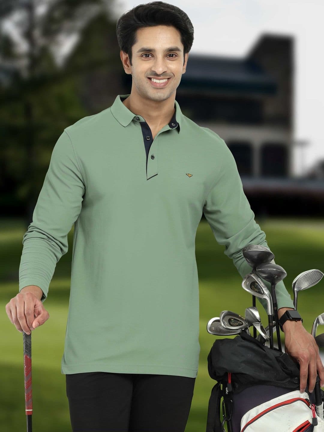 STELLERS Men Full Sleeve Wrinkle Free Stretchable Polo Collar T-shirt - view 1