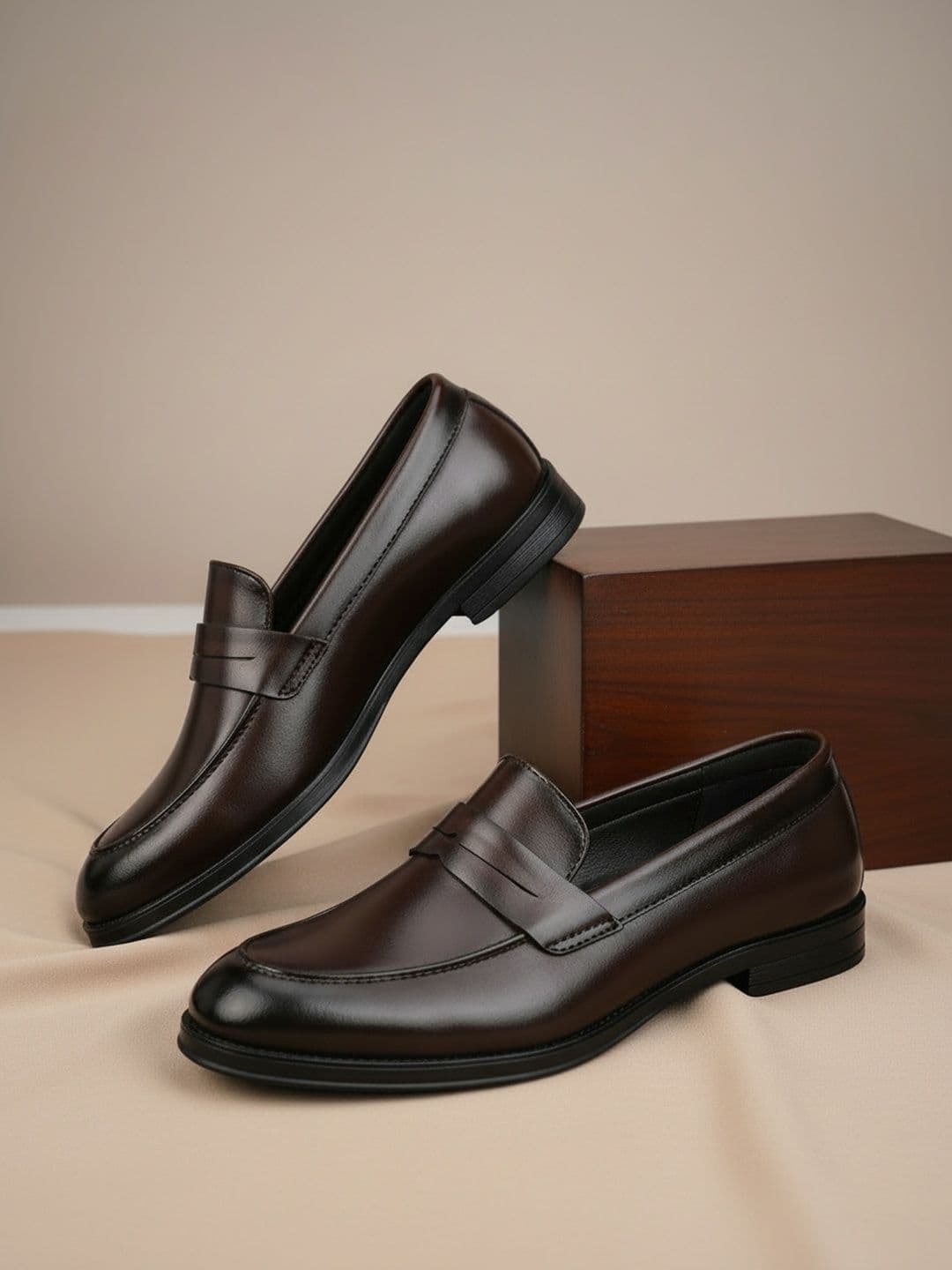 House of Pataudi Men Round Toe Slip-On Formal Shoes - view 1