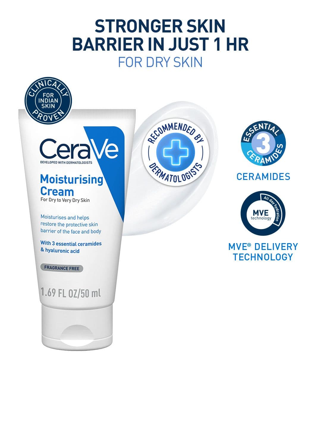 CeraVe Moisturizing Barrier Repair Cream with Ceramides & Hyaluronic Acid - 50ml - view 1