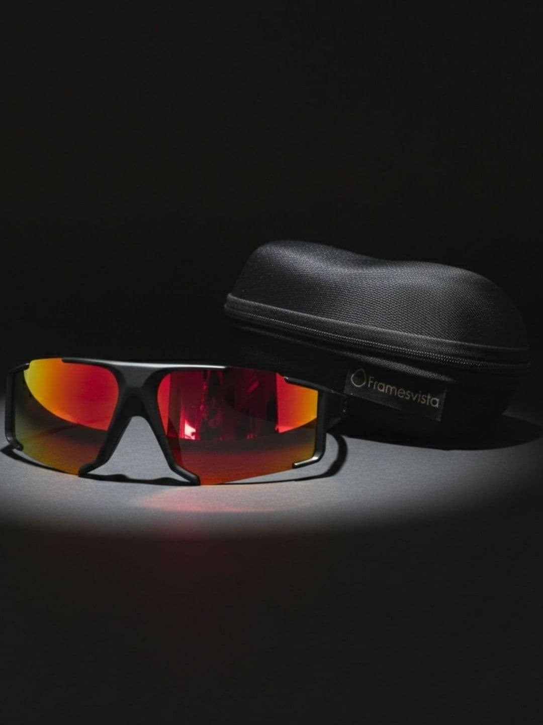 Framesvista Unisex Mirrored Lens & Black Sports Sunglasses with - view 1
