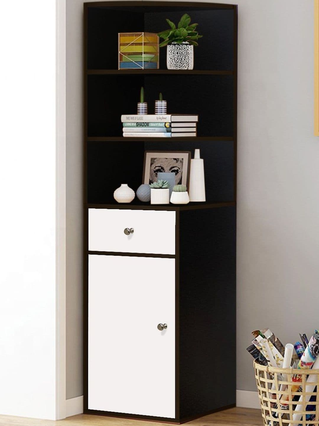 Kawachi Black 3 Tiers Bookshelf Cabinet - view 1