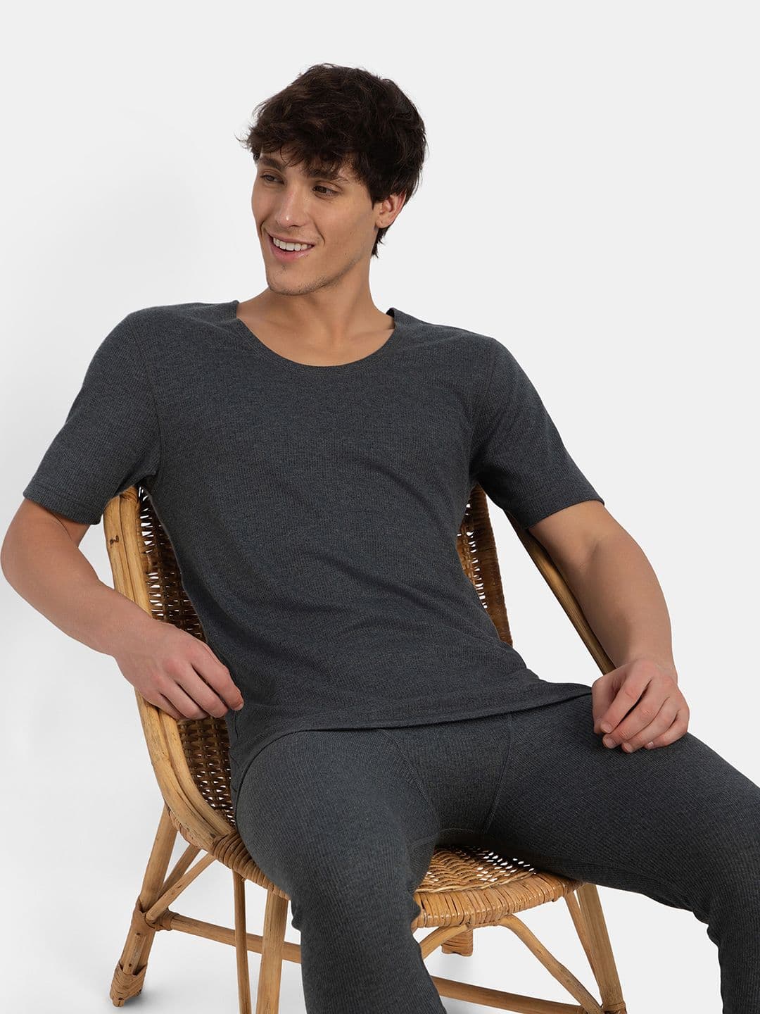 Jockey Super Combed Cotton Half Sleeved Thermal Undershirt with Stay Warm Technology-2400 - view 1