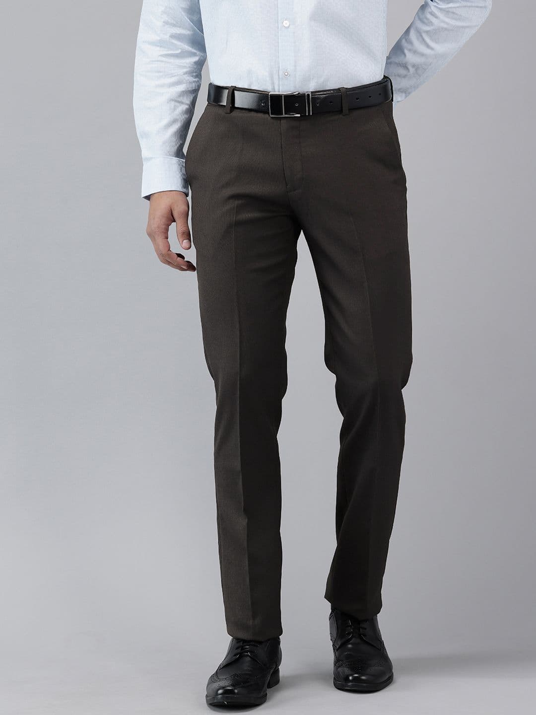 Arrow Men Tapered Fit Striped Formal Trousers - view 1