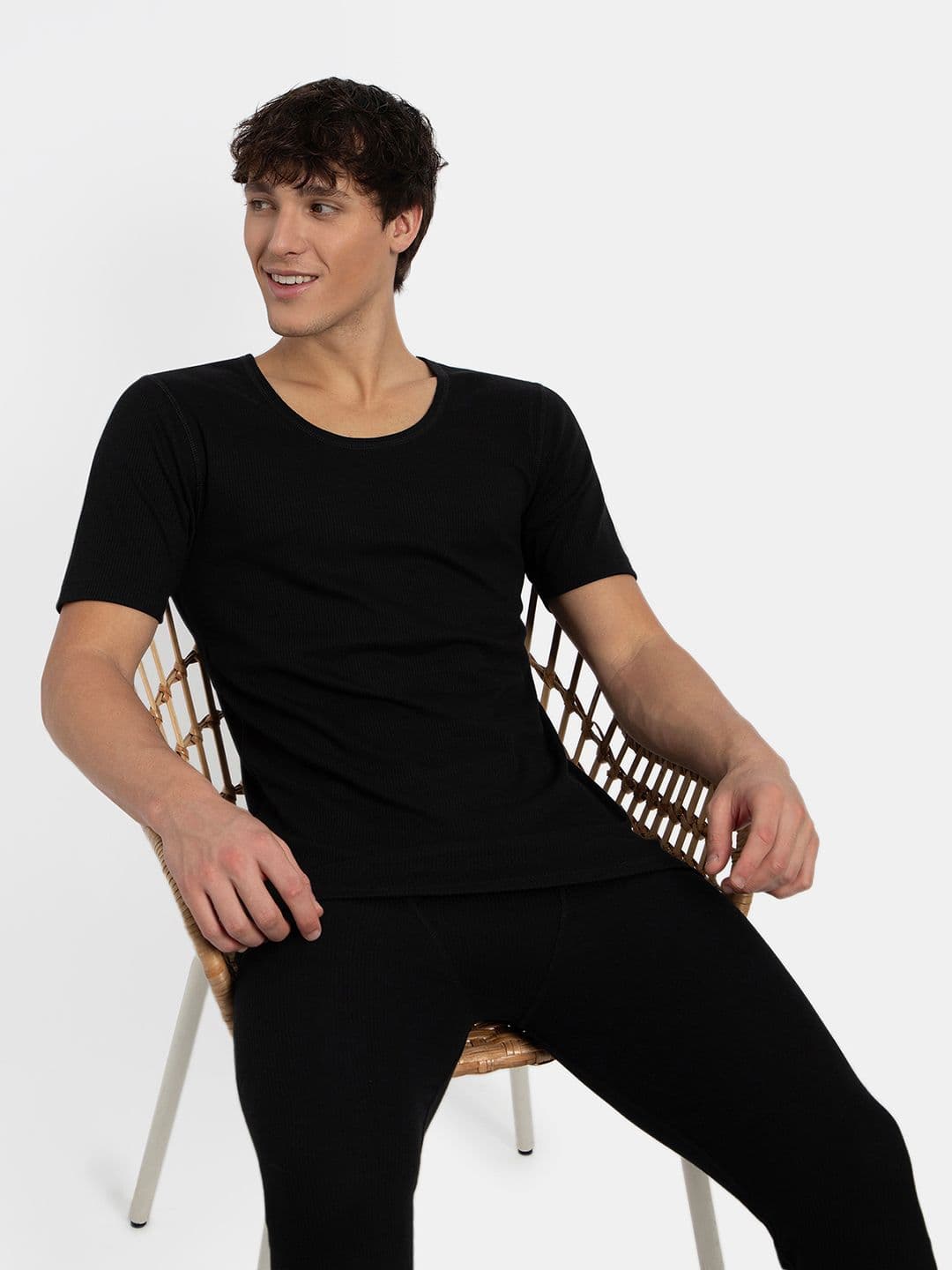 Jockey Super Combed Cotton Half Sleeved Thermal Undershirt with Stay Warm Technology-2400 - view 1