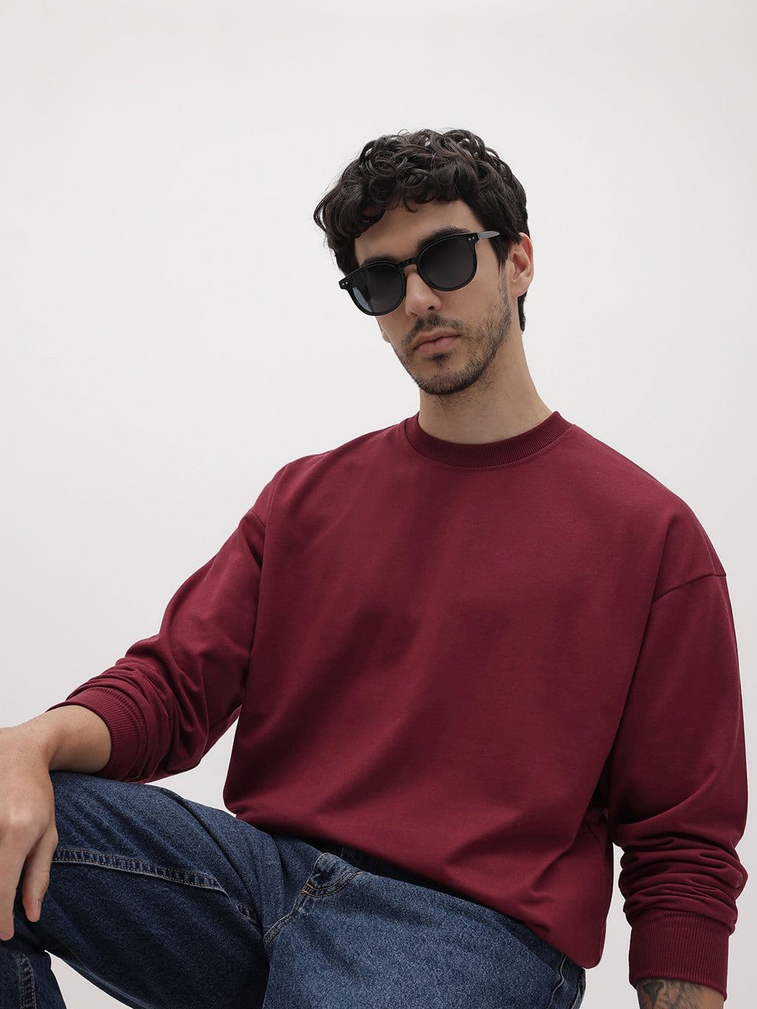 The Roadster Life Co. Round Neck Oversized Terry Sweatshirt - view 1