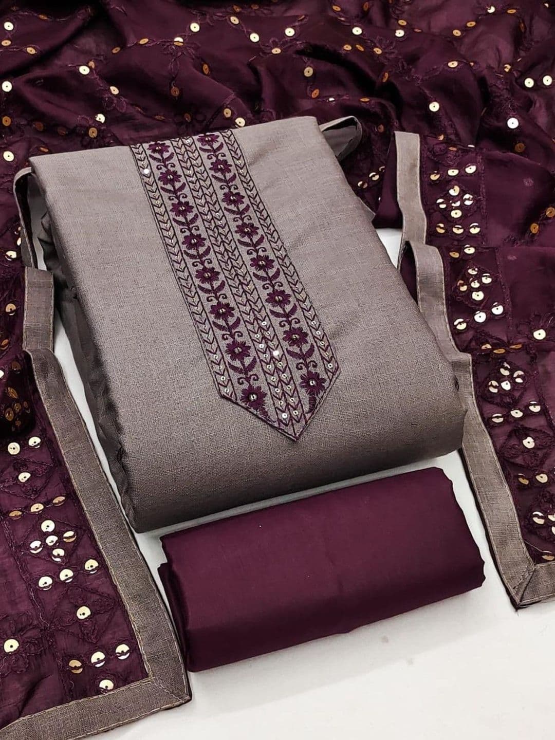 LeeliPeeri Designer Embroidered Unstitched Dress Material - view 1