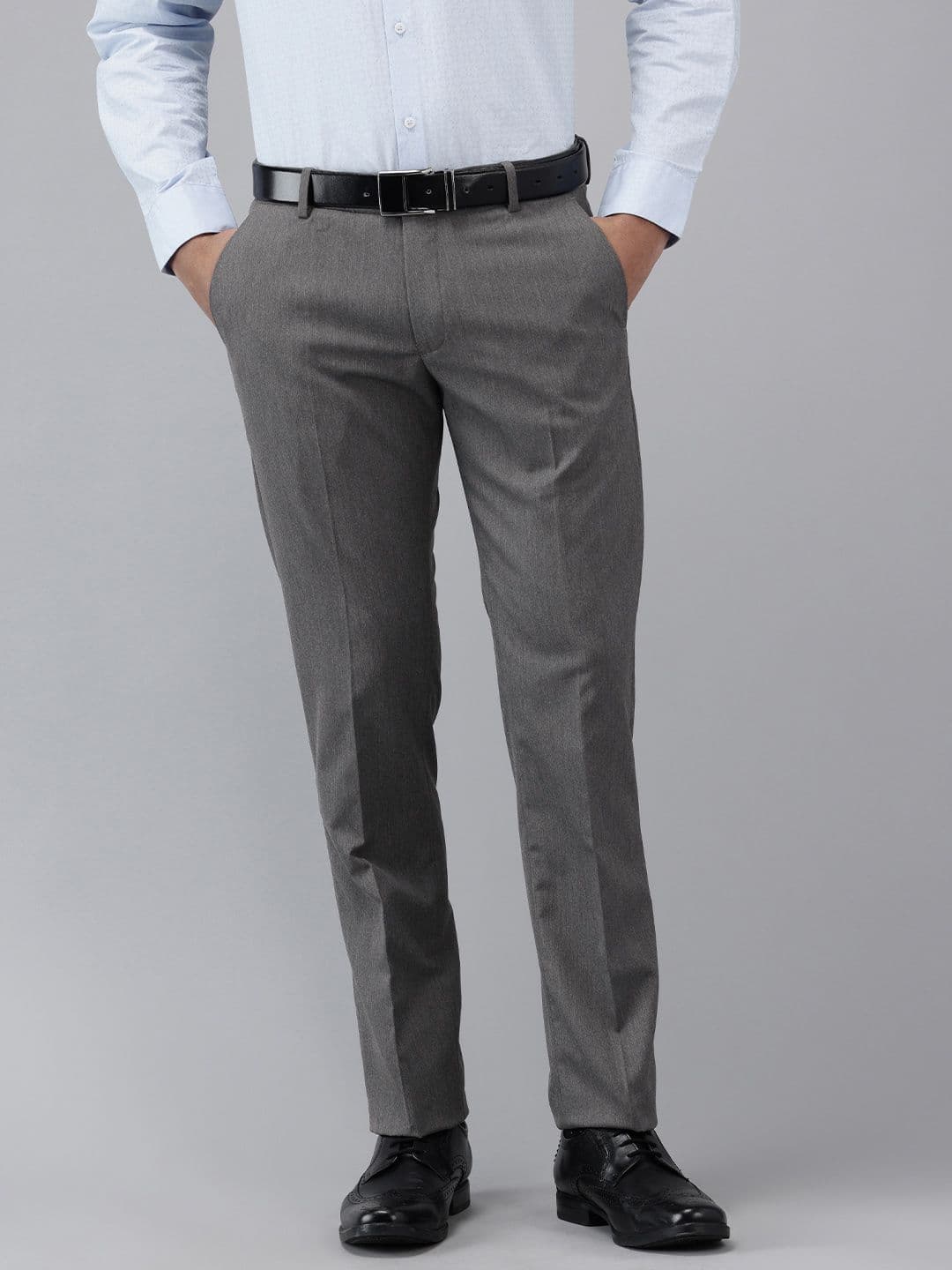 Arrow Men Tapered Fit Self Design Formal Trousers - view 1