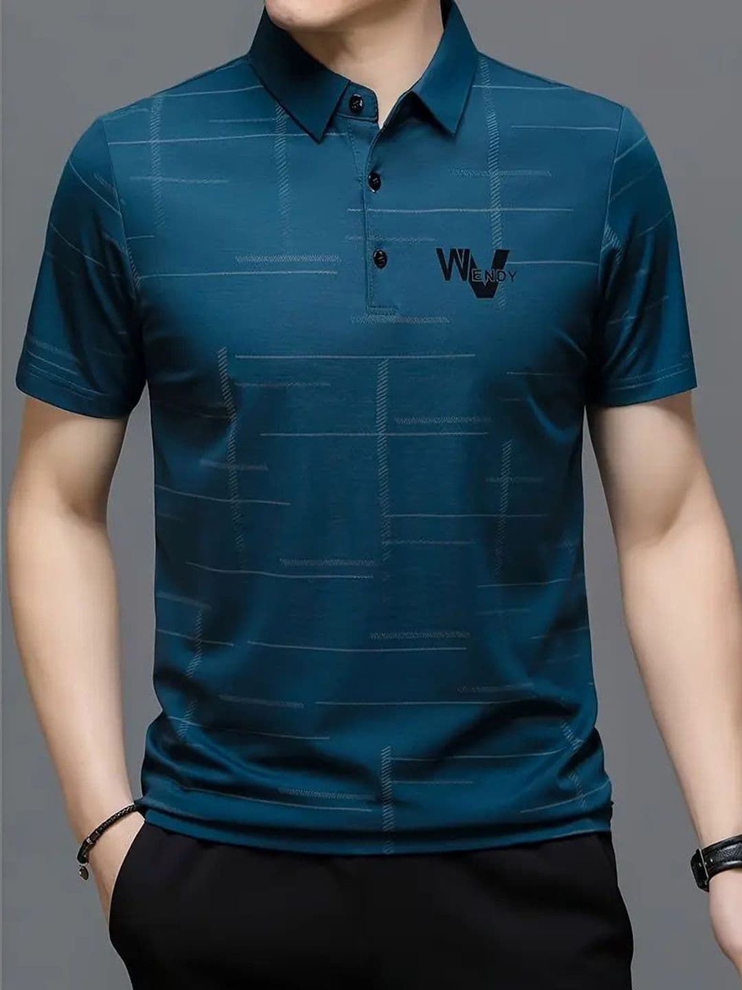 Rizim Men Polo Collar Slim Fit T-shirt - view 1