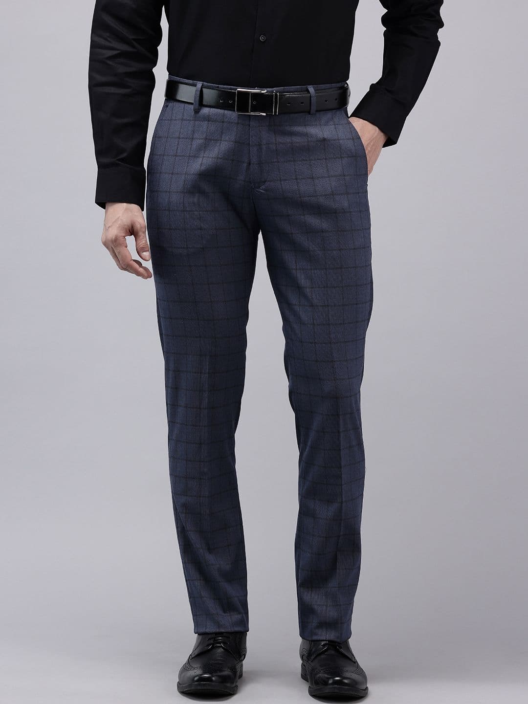 Arrow Men Checked Tailored Fit Formal Trousers - view 1